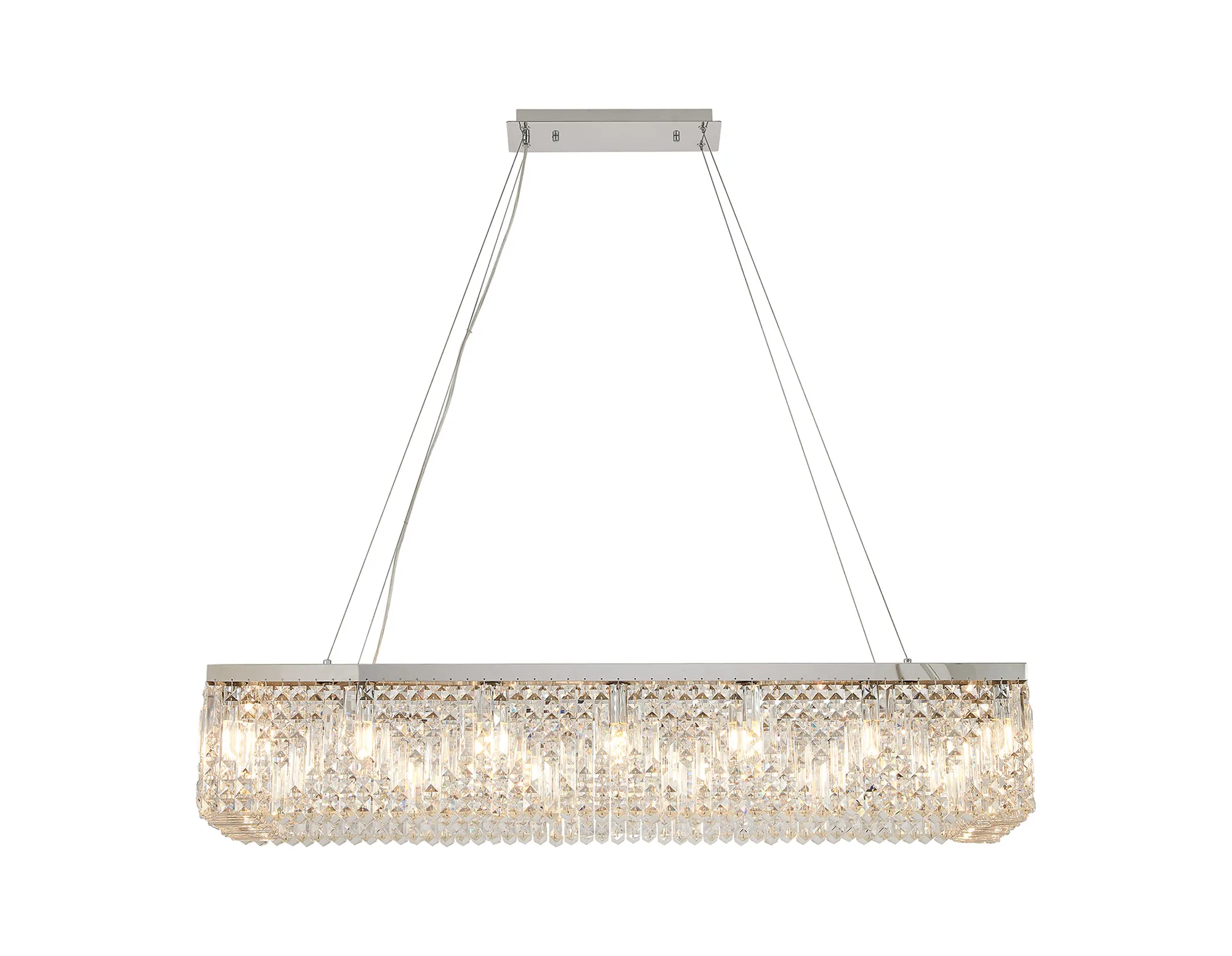 Ashby Rectangular Pendant Chandelier, 12/14 Light - Polished Chrome/ Gold Finishes - Image 2