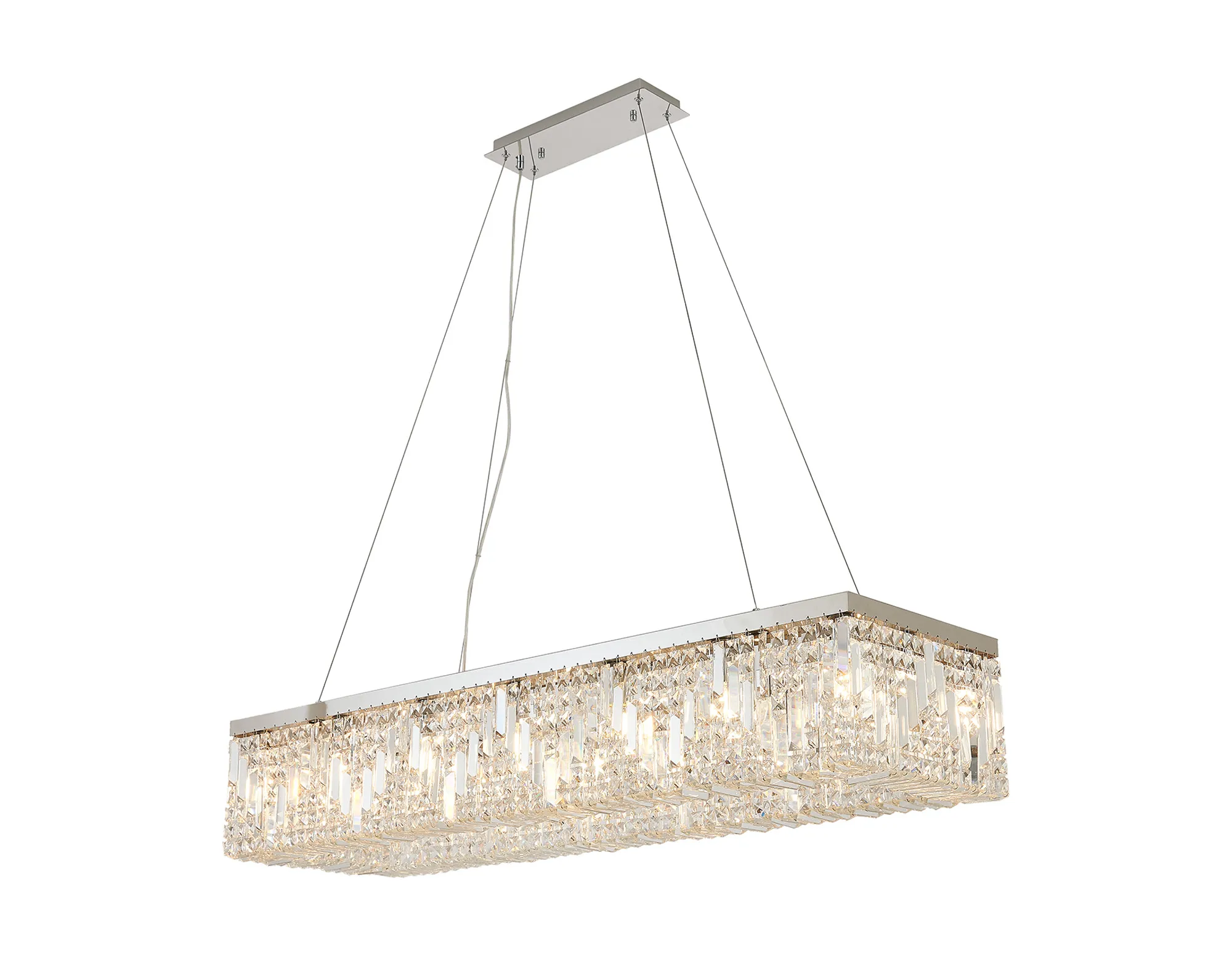 Ashby Rectangular Pendant Chandelier, 12/14 Light - Polished Chrome/ Gold Finishes - Image 22