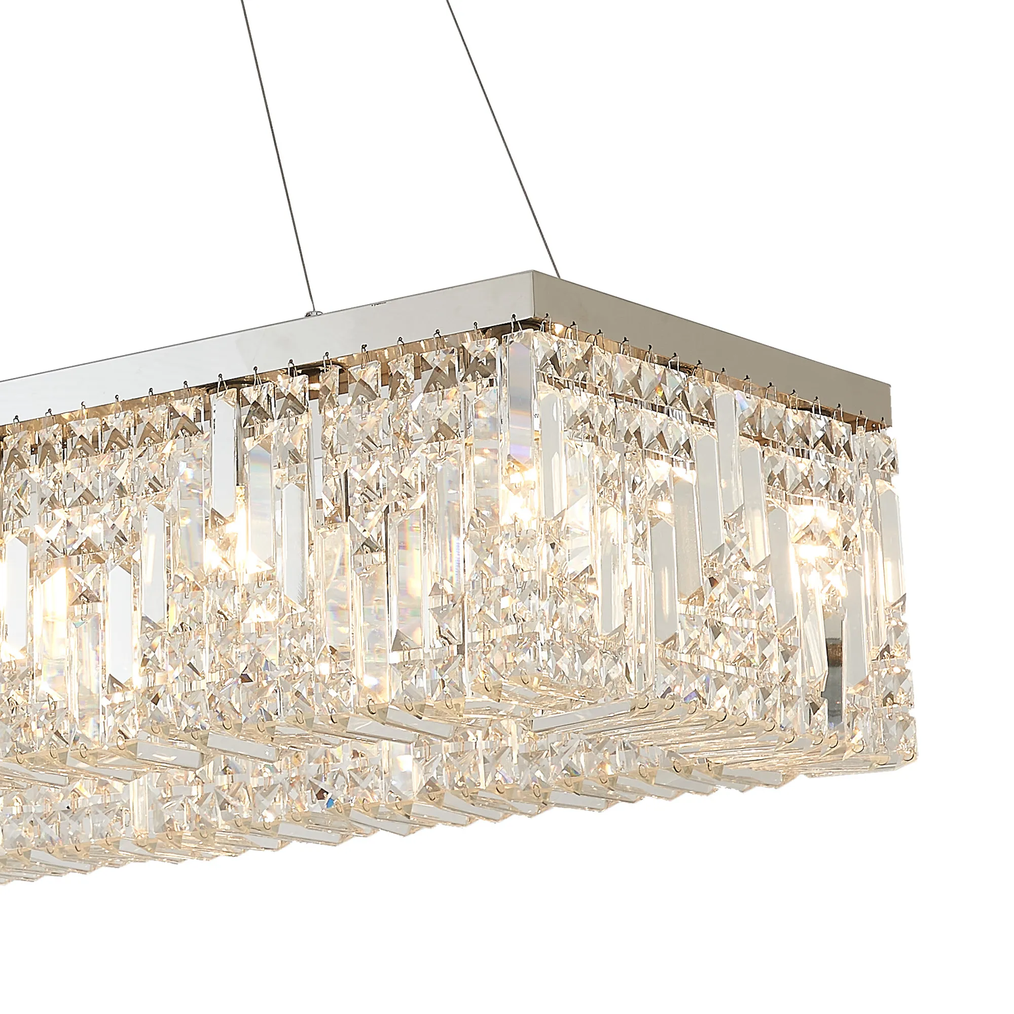 Ashby Rectangular Pendant Chandelier, 12/14 Light - Polished Chrome/ Gold Finishes - Image 23