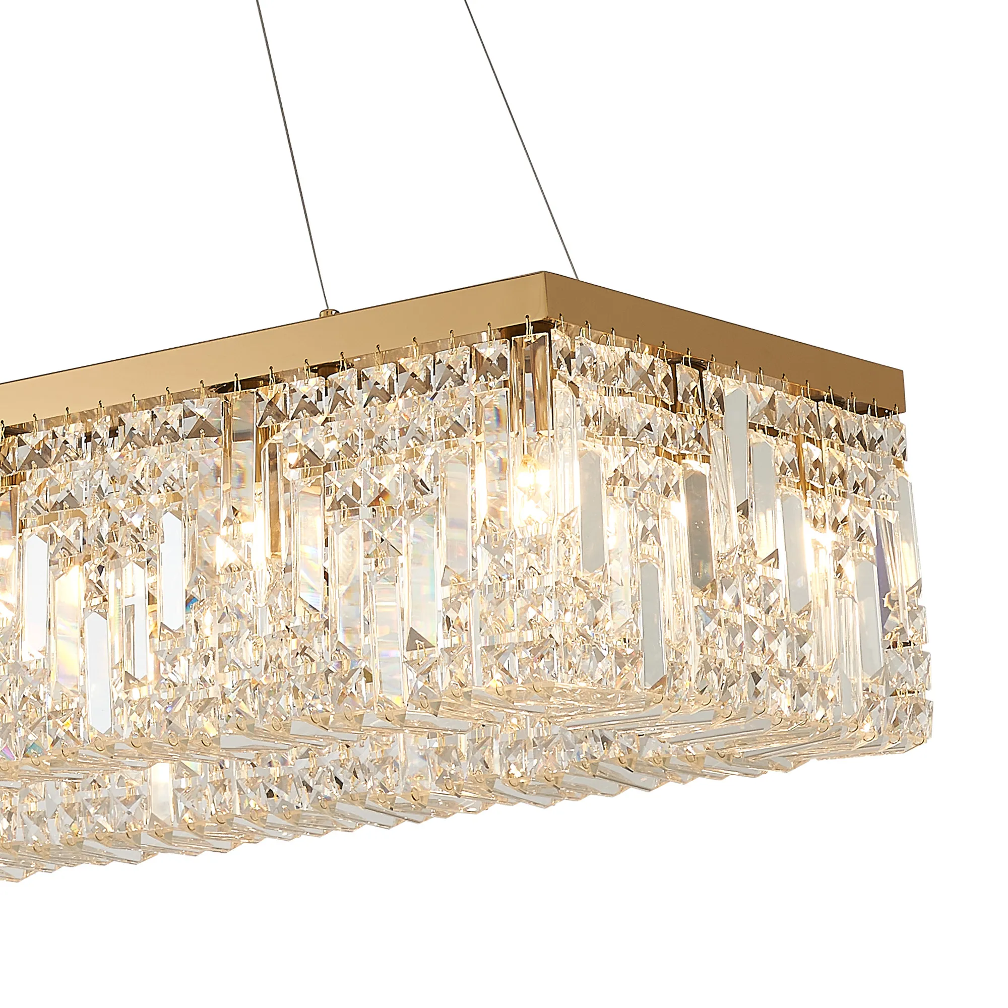 Ashby Rectangular Pendant Chandelier, 12/14 Light - Polished Chrome/ Gold Finishes - Image 24