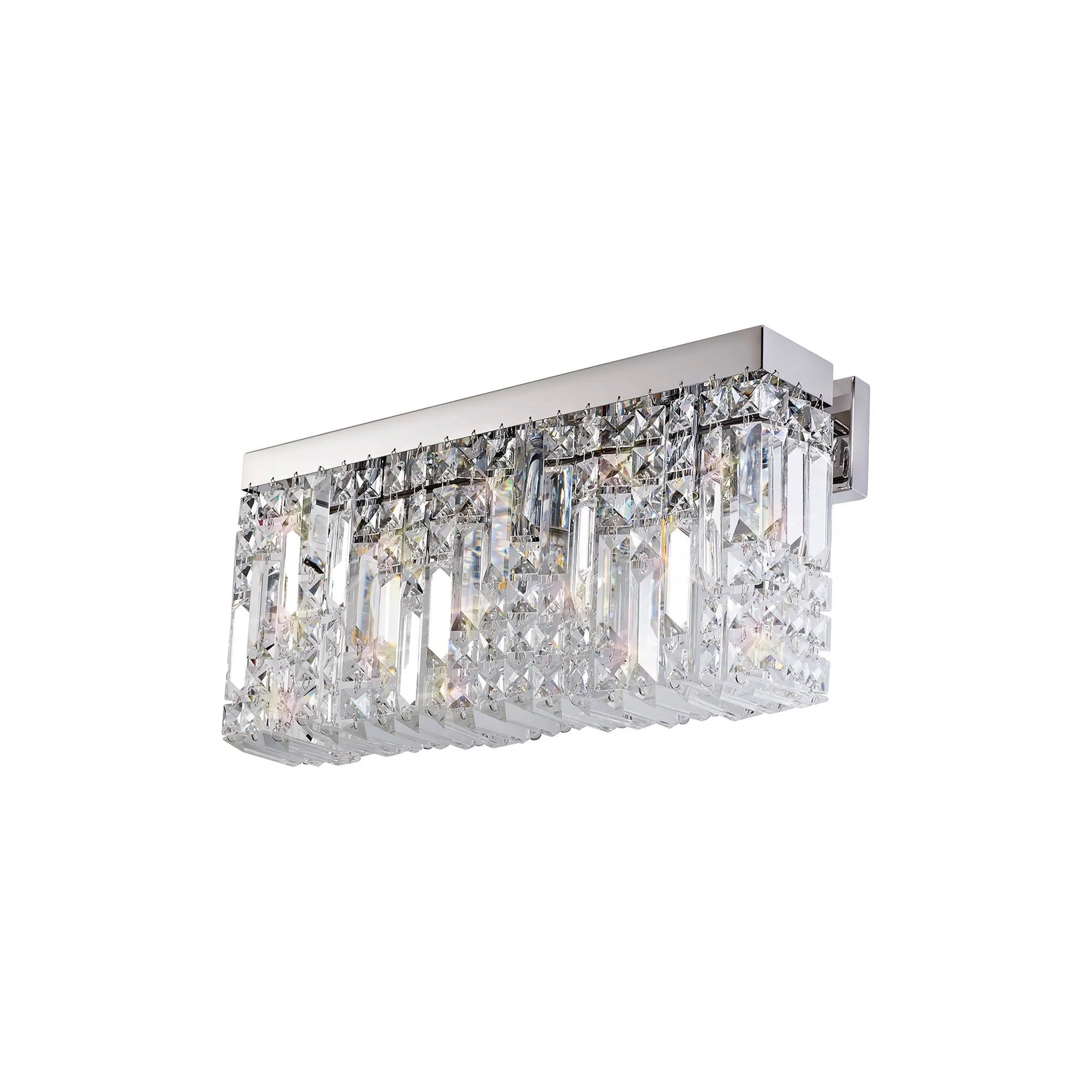 Ashby Rectangular Small/Large Wall Lamp, 2 Light E14, Gold & Crystal/Polished Chrome & Crystal IP20 - Image 8