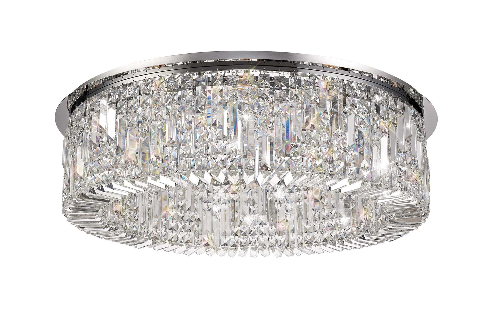 Ashby Small/Medium/Large Led Flush Ceiling Lights, 5 Light E14, Gold & Crystal/Polished Chrome & Crystal IP20 - Image 11