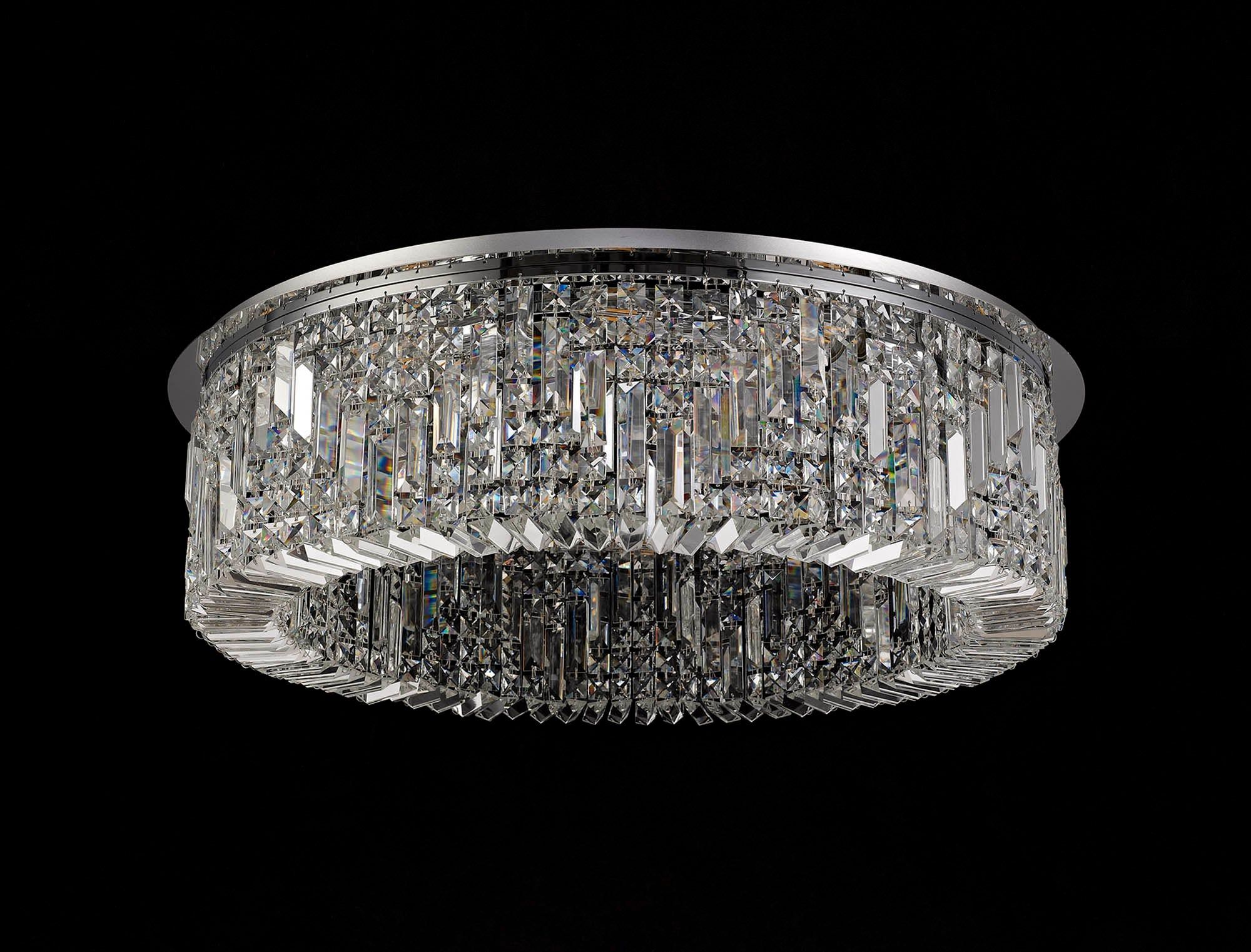 Ashby Small/Medium/Large Led Flush Ceiling Lights, 5 Light E14, Gold & Crystal/Polished Chrome & Crystal IP20 - Image 12