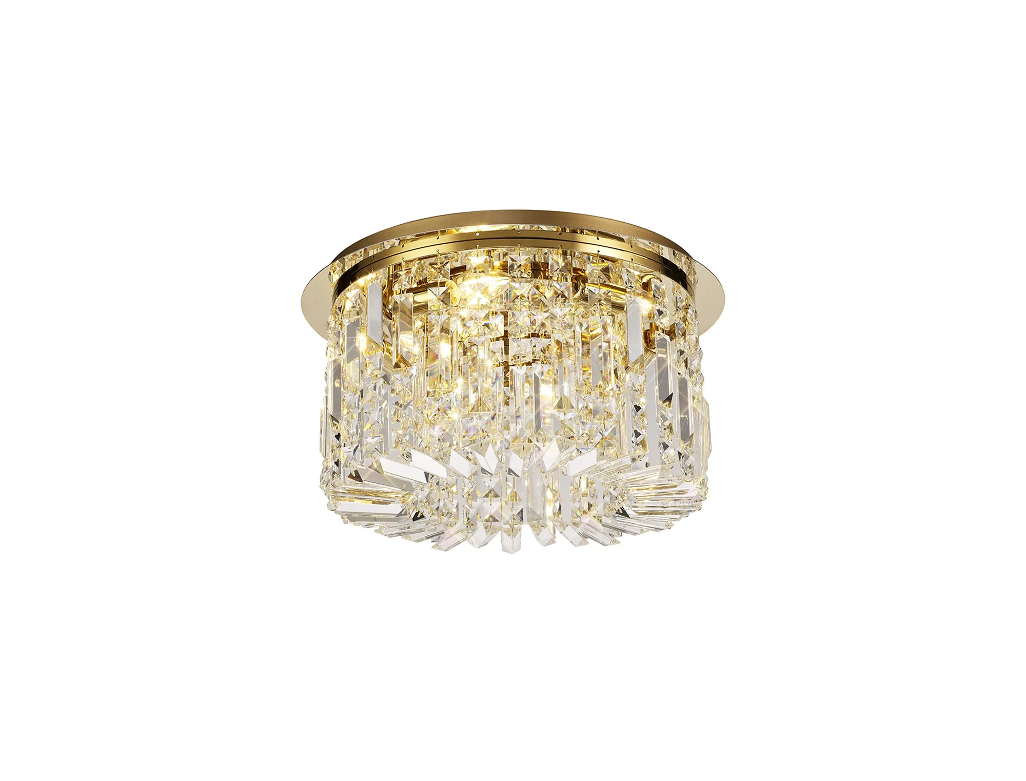 Ashby Small/Medium/Large Led Flush Ceiling Lights, 5 Light E14, Gold & Crystal/Polished Chrome & Crystal IP20 - Image 13
