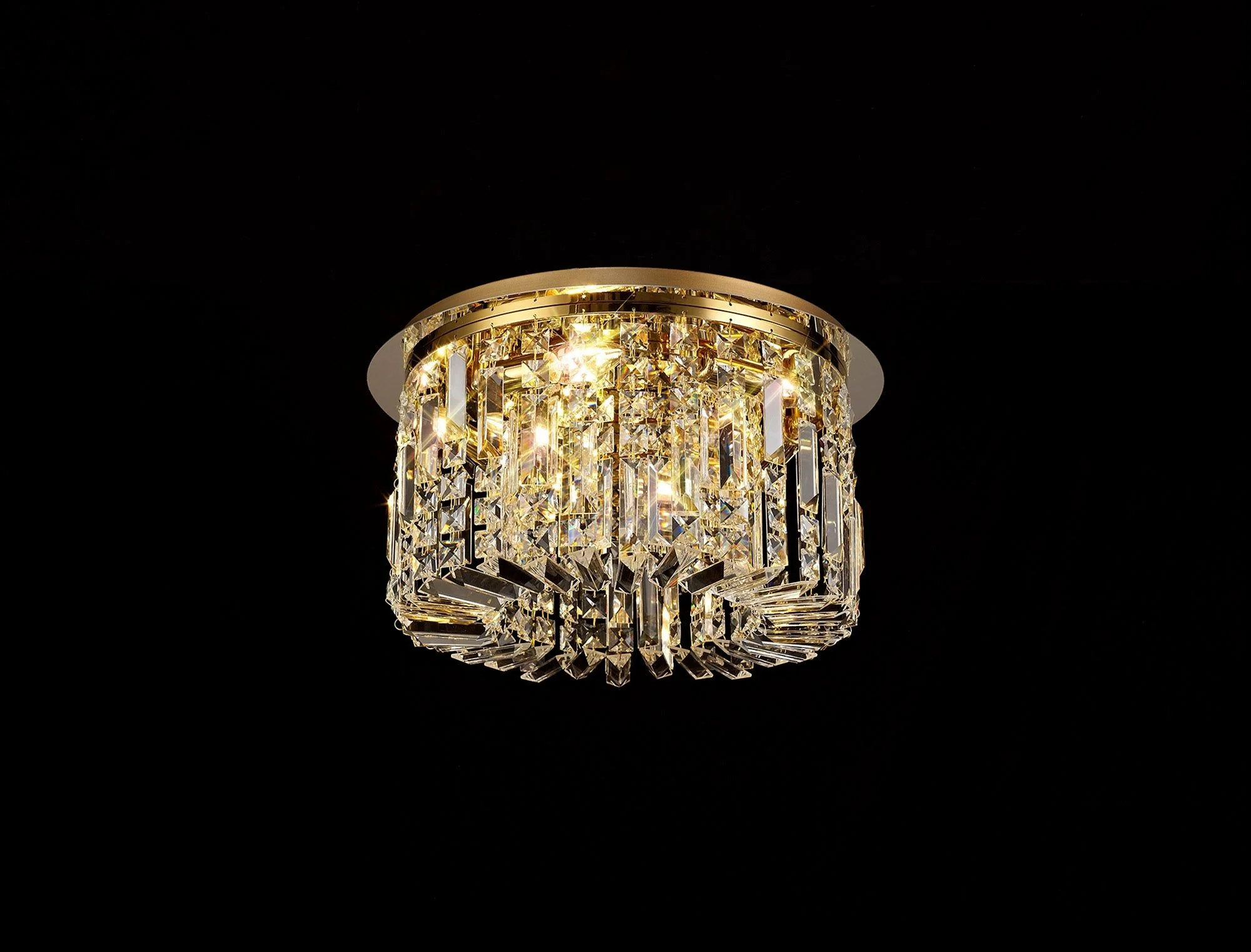 Ashby Small/Medium/Large Led Flush Ceiling Lights, 5 Light E14, Gold & Crystal/Polished Chrome & Crystal IP20 - Image 2