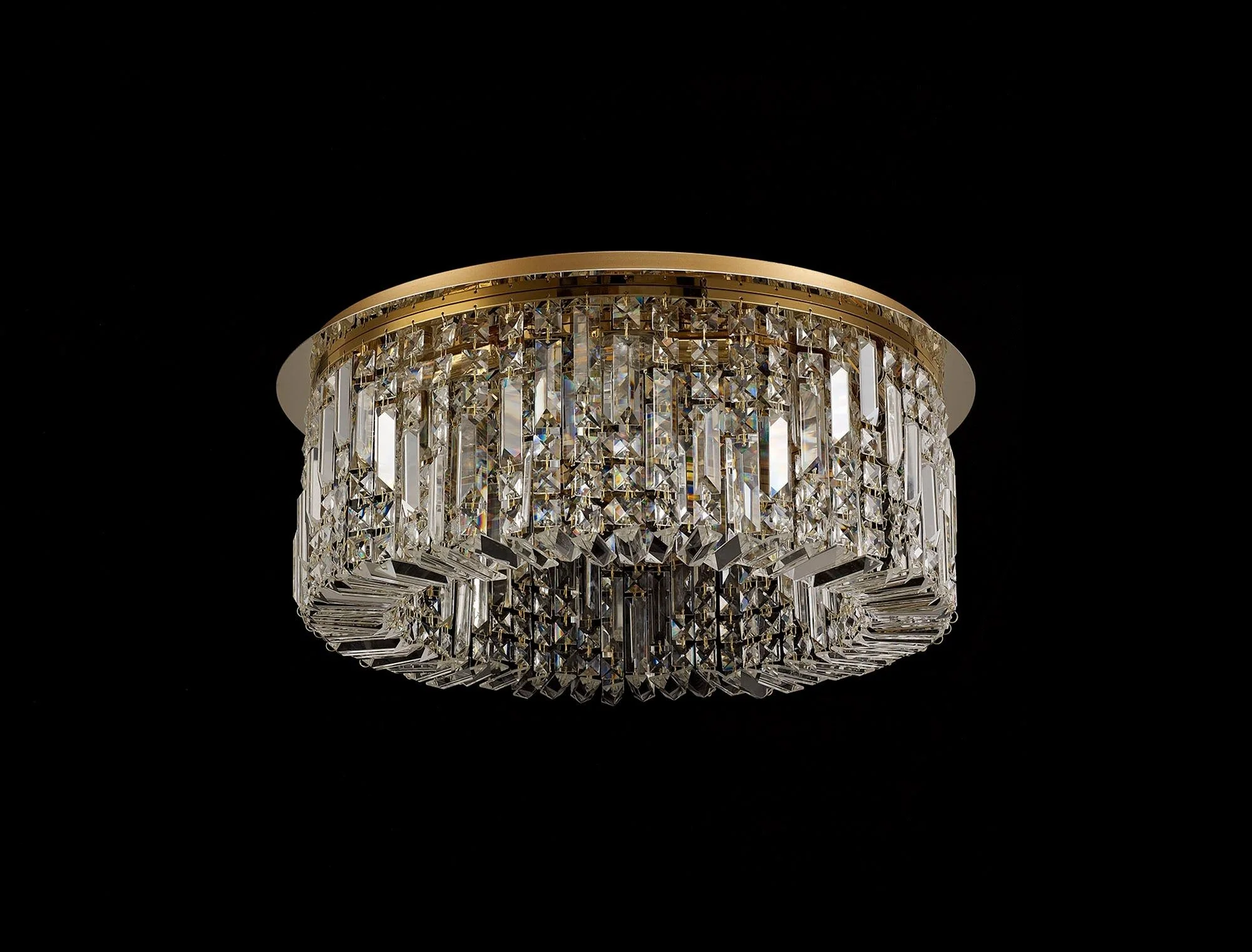 Ashby Small/Medium/Large Led Flush Ceiling Lights, 5 Light E14, Gold & Crystal/Polished Chrome & Crystal IP20 - Image 4