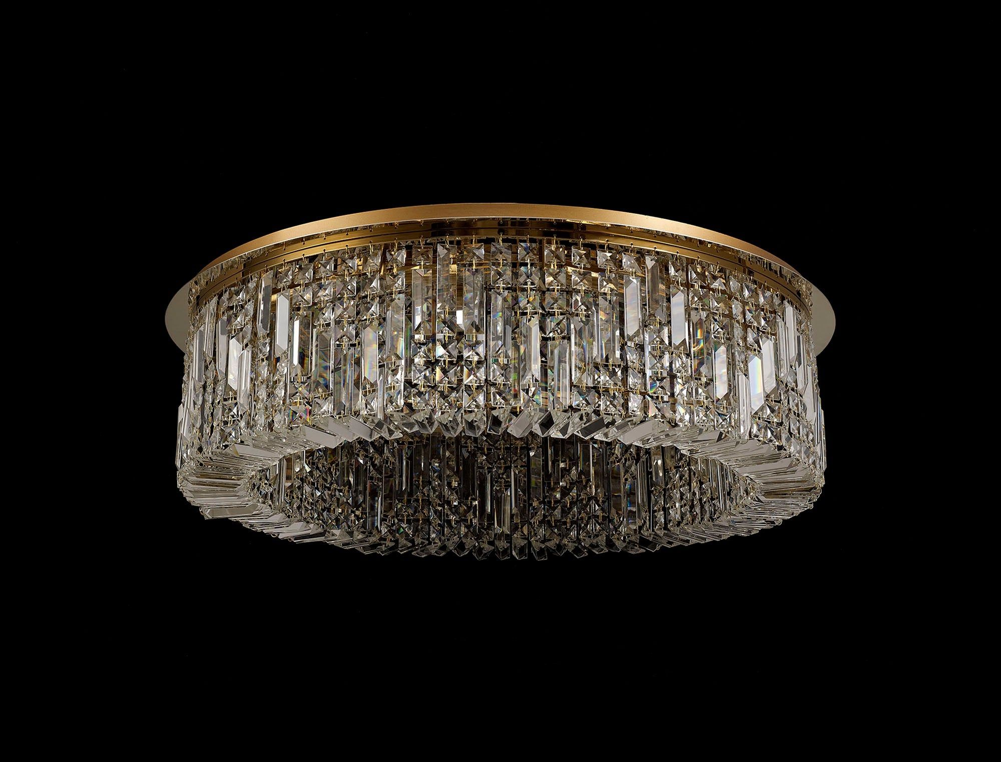 Ashby Small/Medium/Large Led Flush Ceiling Lights, 5 Light E14, Gold & Crystal/Polished Chrome & Crystal IP20 - Image 6