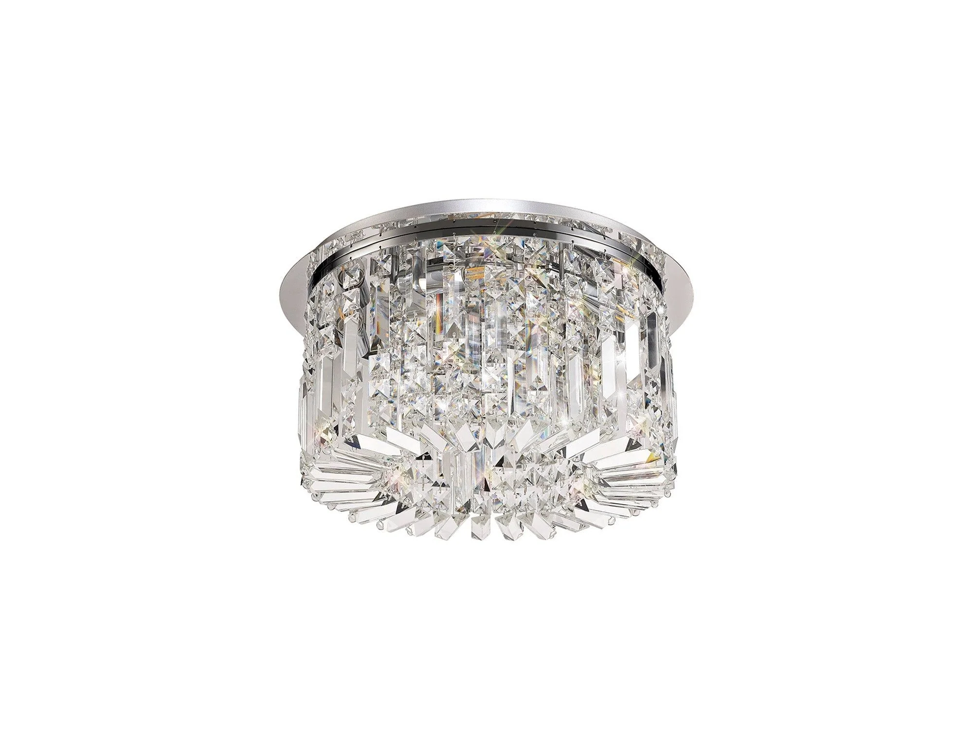 Ashby Small/Medium/Large Led Flush Ceiling Lights, 5 Light E14, Gold & Crystal/Polished Chrome & Crystal IP20 - Image 7