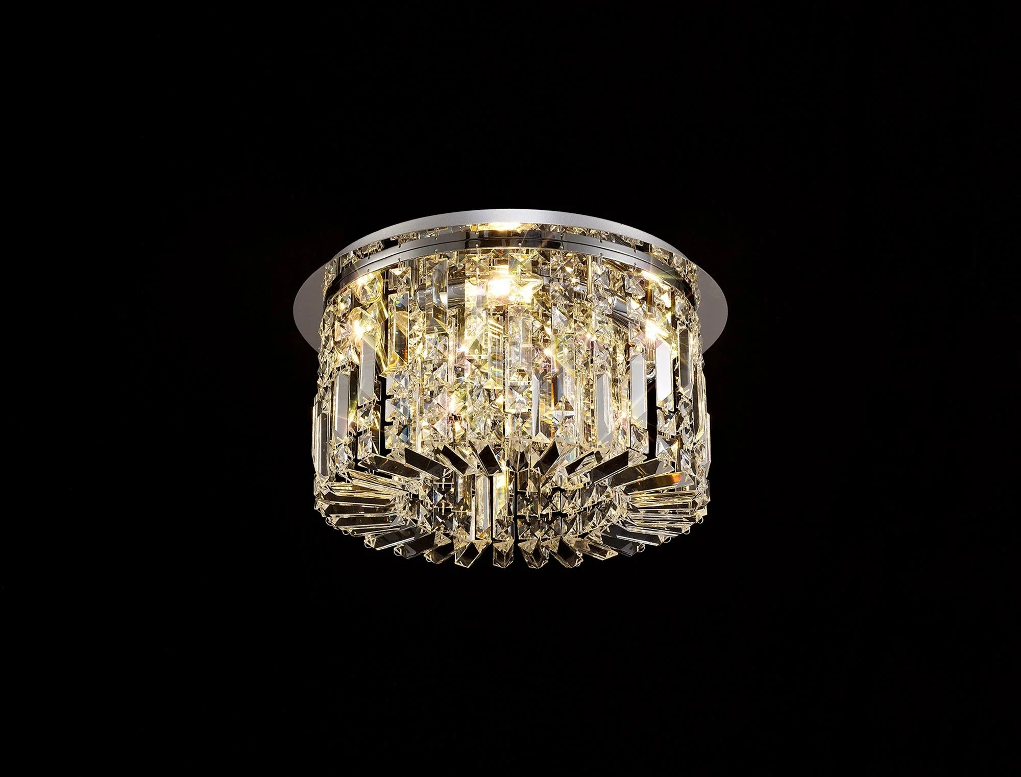 Ashby Small/Medium/Large Led Flush Ceiling Lights, 5 Light E14, Gold & Crystal/Polished Chrome & Crystal IP20 - Image 8
