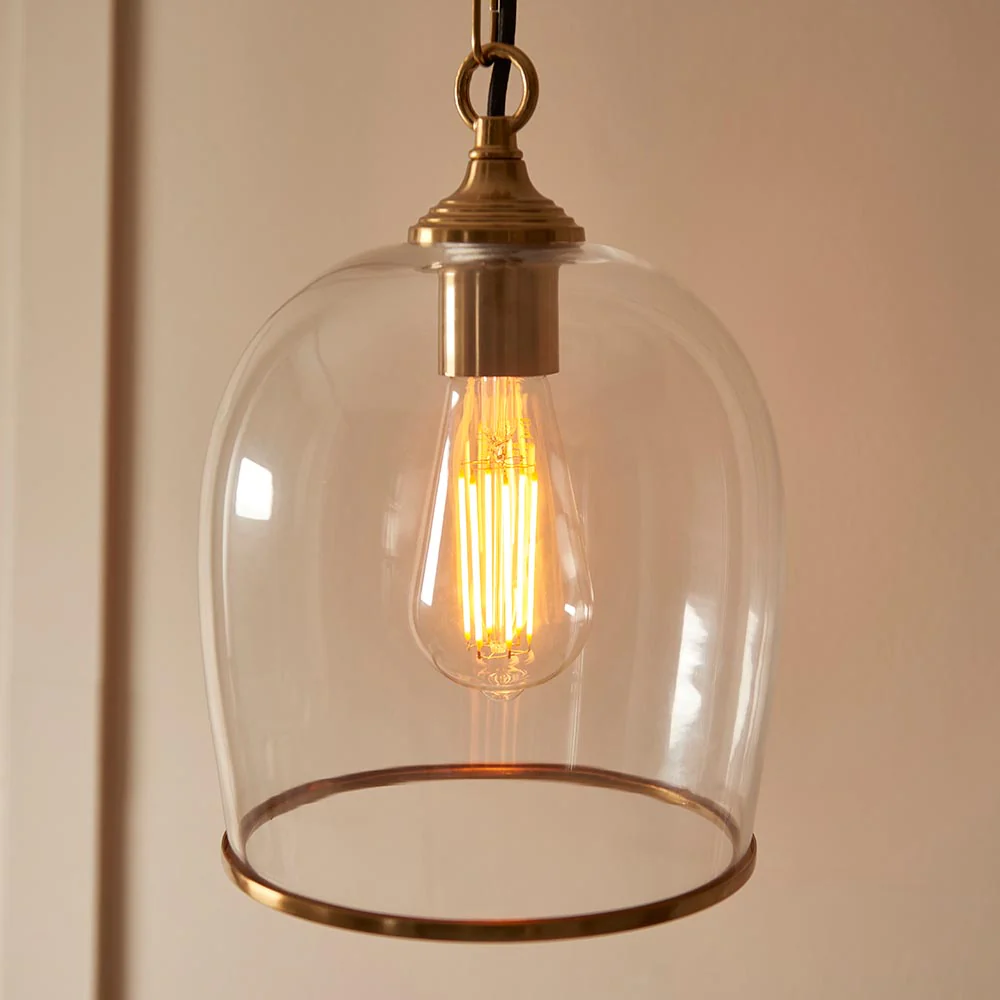 Ashcroft Single Pendant Light - Clear/Ribbed Glass Finishes - Image 10