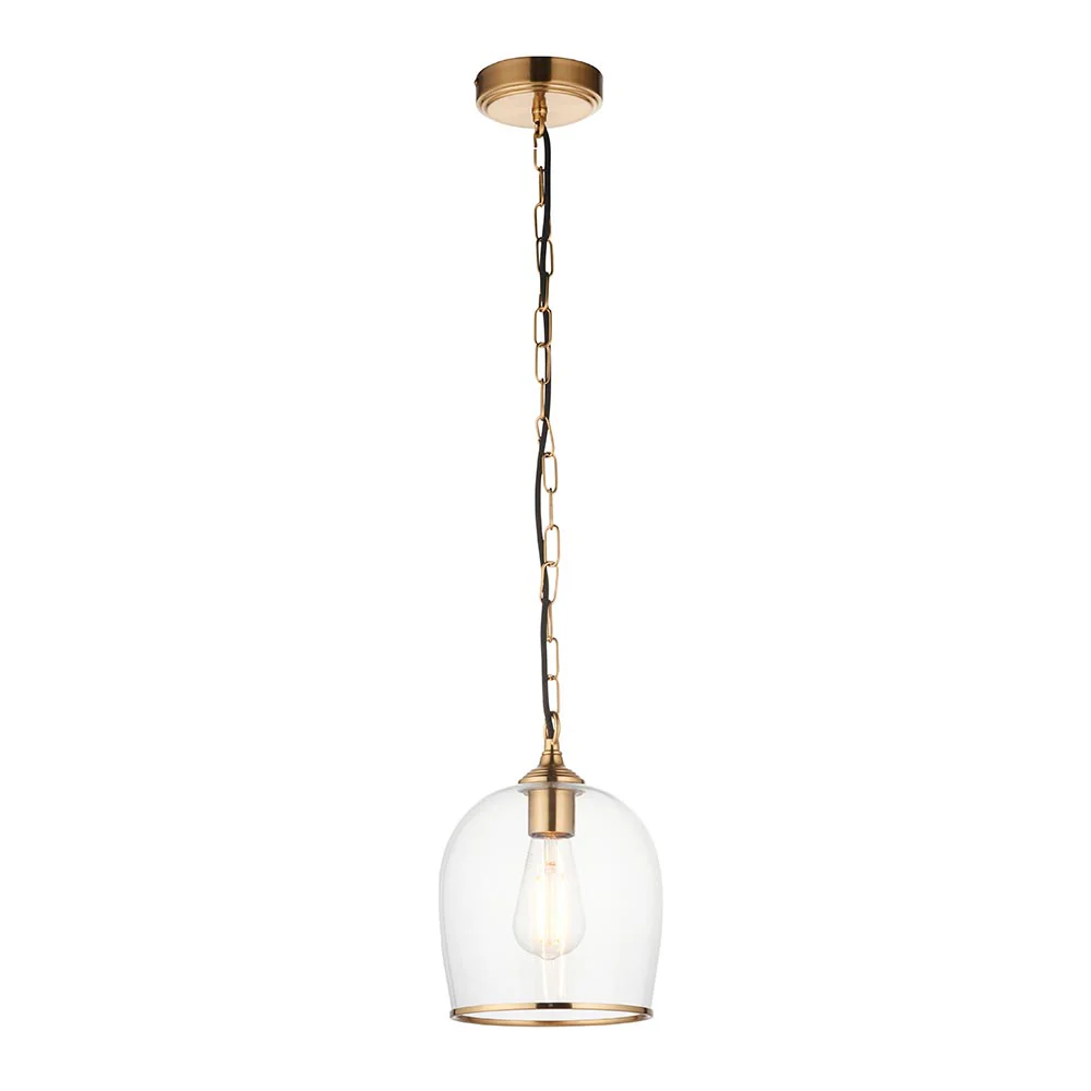 Ashcroft Single Pendant Light - Clear/Ribbed Glass Finishes - Image 2