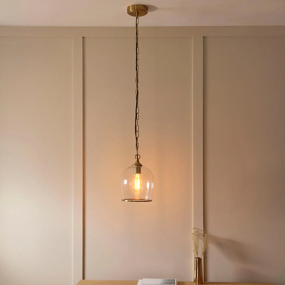 Ashcroft Single Pendant Light - Clear/Ribbed Glass Finishes - Image 7