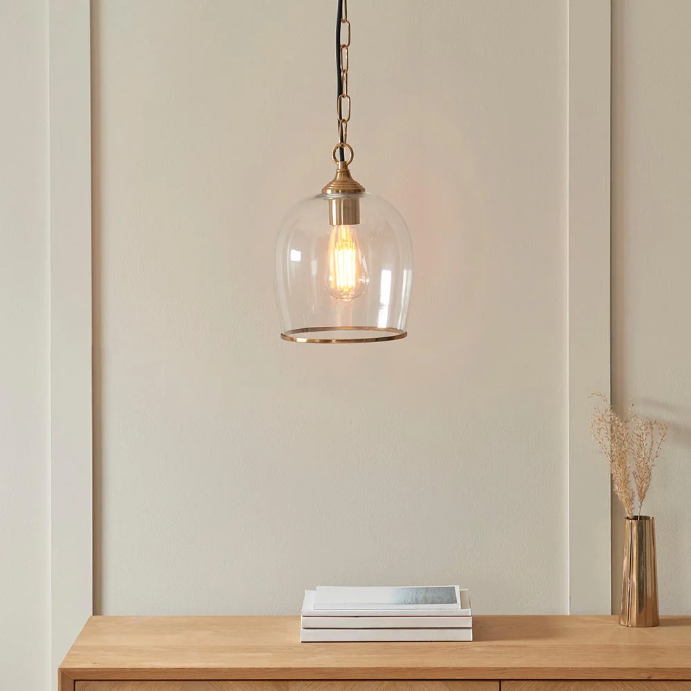 Ashcroft Single Pendant Light - Clear/Ribbed Glass Finishes - Image 8
