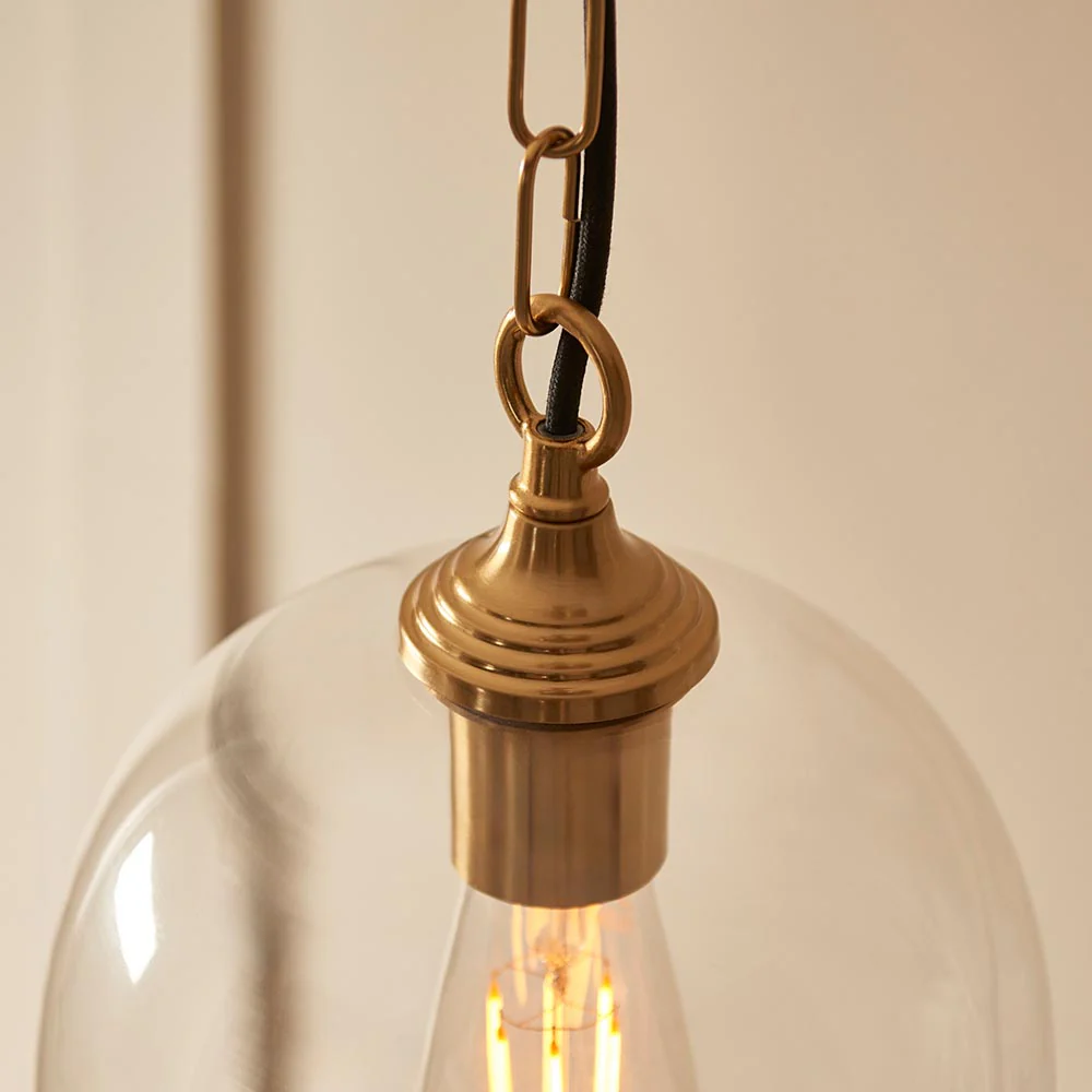 Ashcroft Single Pendant Light - Clear/Ribbed Glass Finishes - Image 9