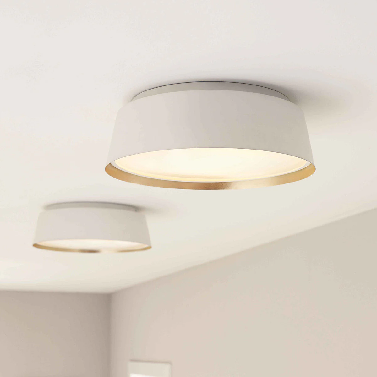 Asher 3 Light Flush Light - Midnight Black & Gold/Matte White & Gold - Image 11