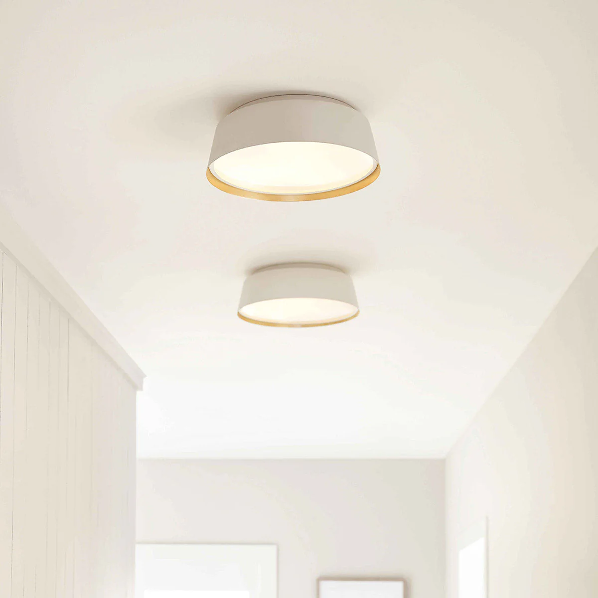 Asher 3 Light Flush Light - Midnight Black & Gold/Matte White & Gold - Image 12