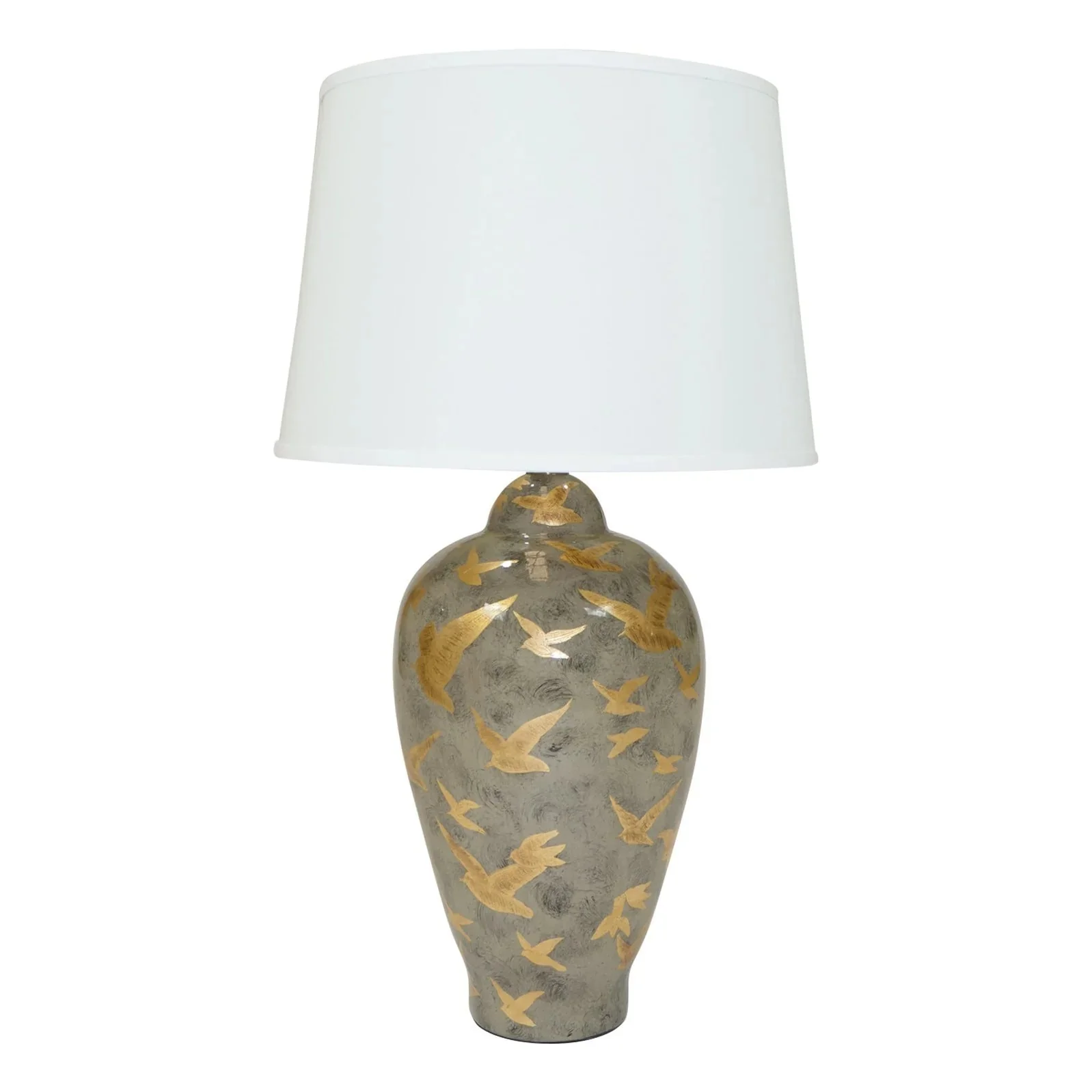 Ashford Small/Large Lamp -  Charcoal Grey & Bird Pattern Finish - Image 3
