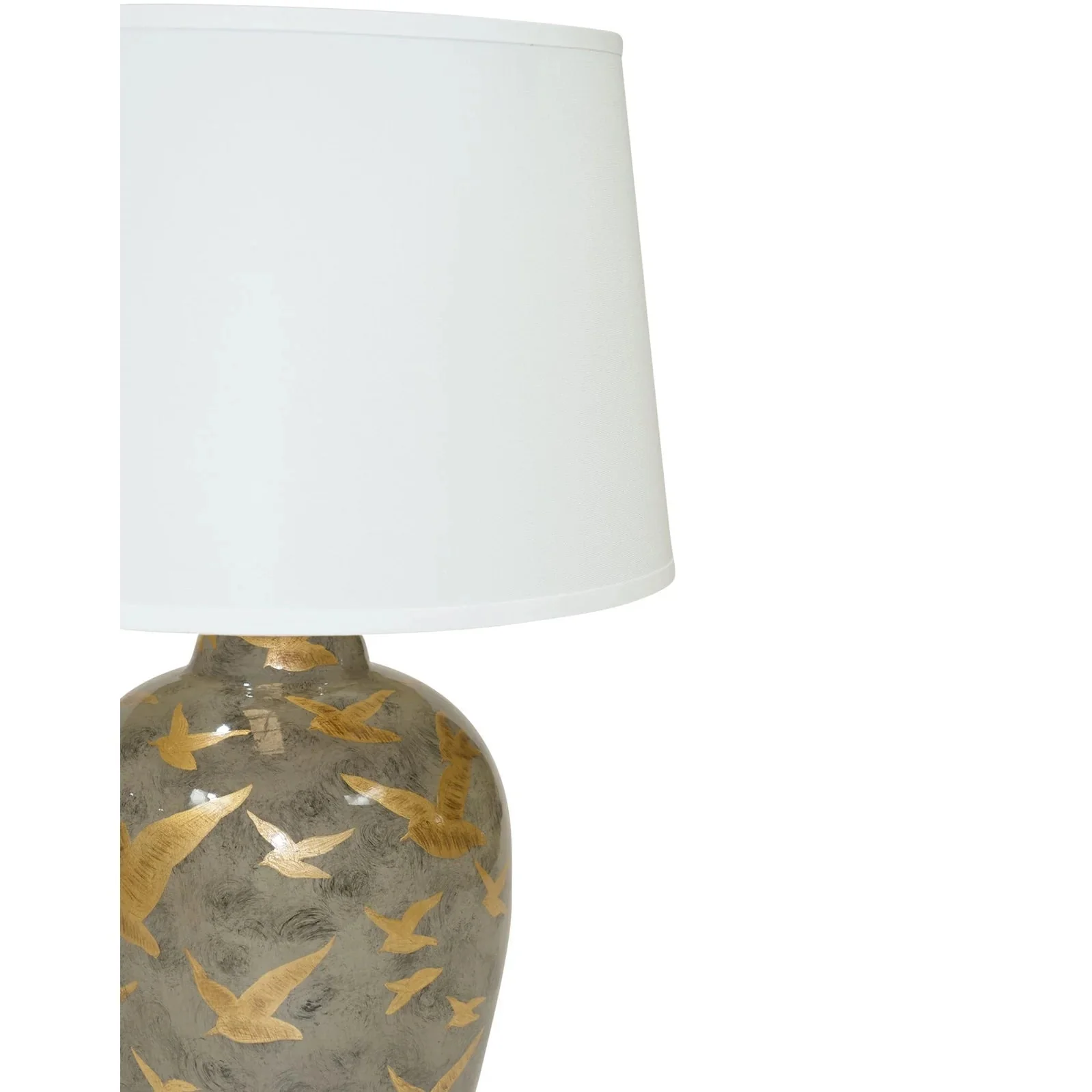 Ashford Small/Large Lamp -  Charcoal Grey & Bird Pattern Finish - Image 4