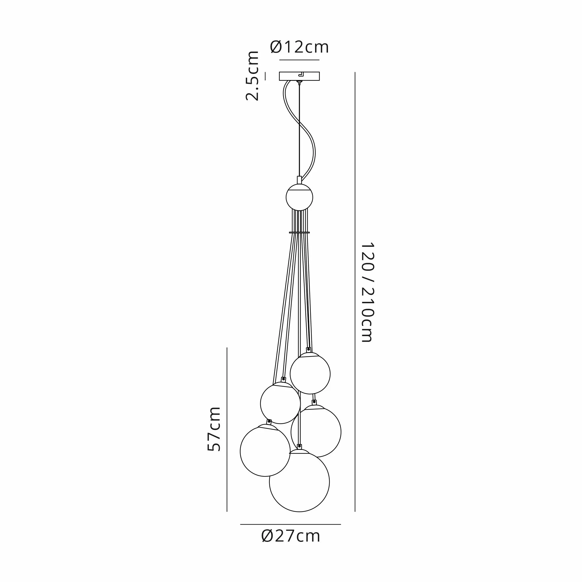 Seville 27cm Pendant, 5 x G9 - Image 61