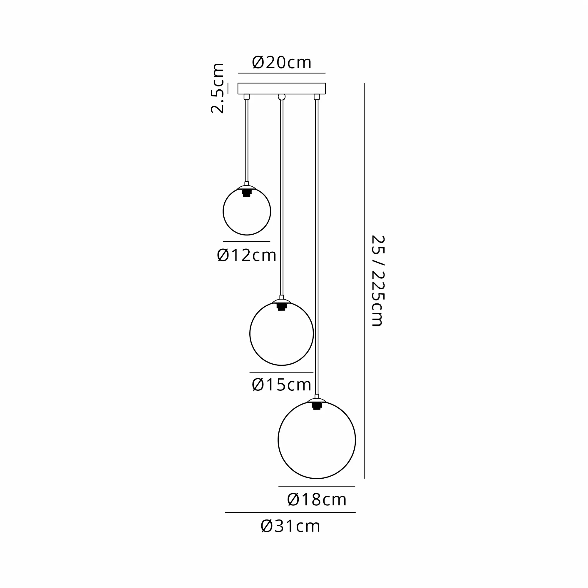 Seville 31cm Round Pendant, 3 x G9 - Image 111