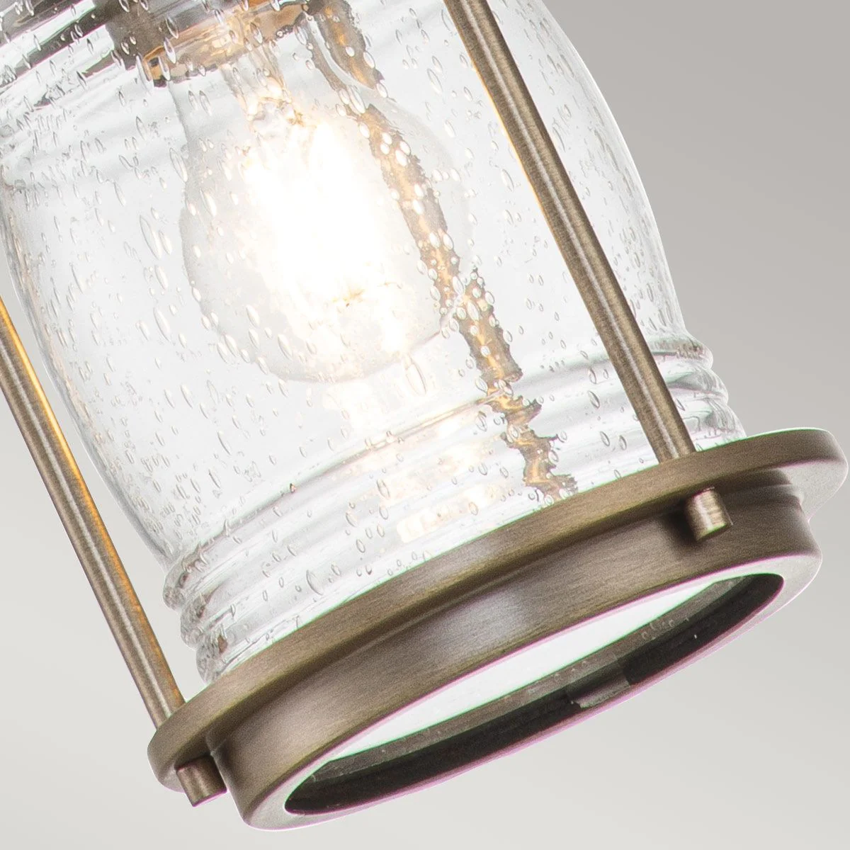 Ashland Bay 1 Light Small Chain Lantern - Burnished Bronze/Weathered Zinc IP44 E27 - Image 3