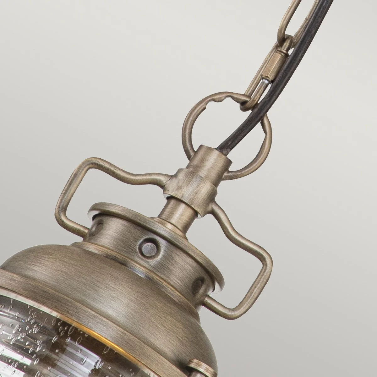 Ashland Bay 1 Light Small Chain Lantern - Burnished Bronze/Weathered Zinc IP44 E27 - Image 4