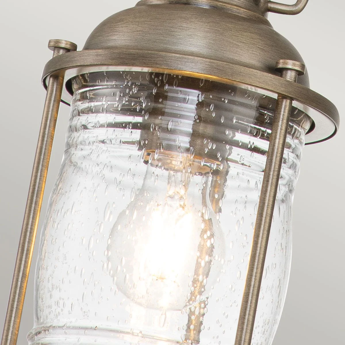 Ashland Bay 1 Light Small Chain Lantern - Burnished Bronze/Weathered Zinc IP44 E27 - Image 6