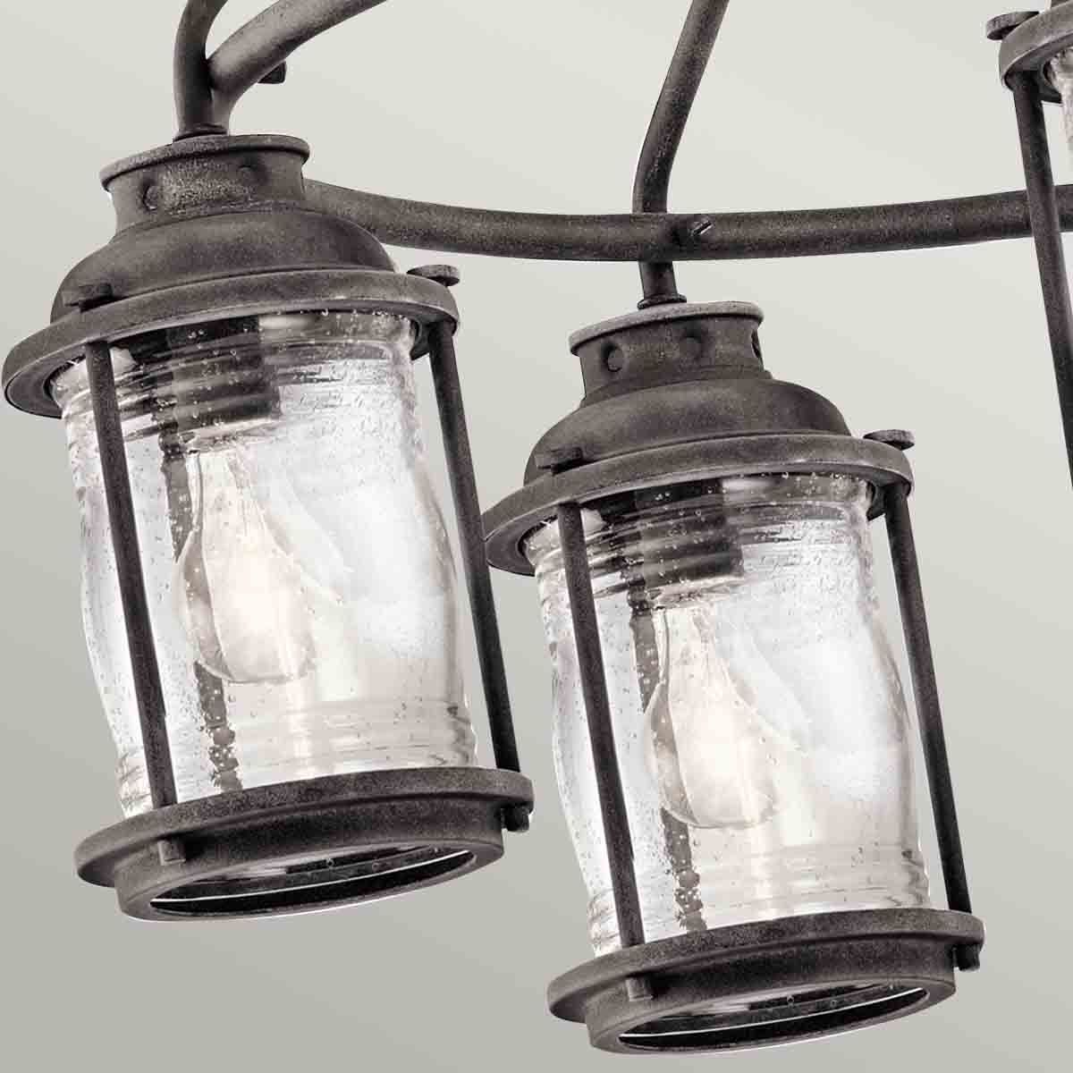 Ashland Bay 5 Light Outdoor Chandelier - Burnished Bronze/Weathered Zinc IP44 E27 - Image 9