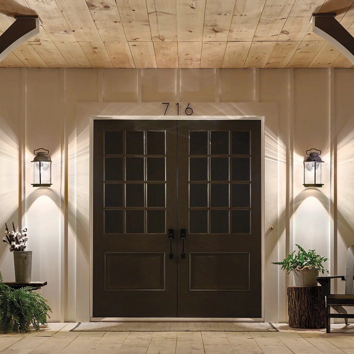 Ashland Bay Small/Medium/Large Wall Lantern - Weathered Zinc/Burnished Bronze Finish - Image 15
