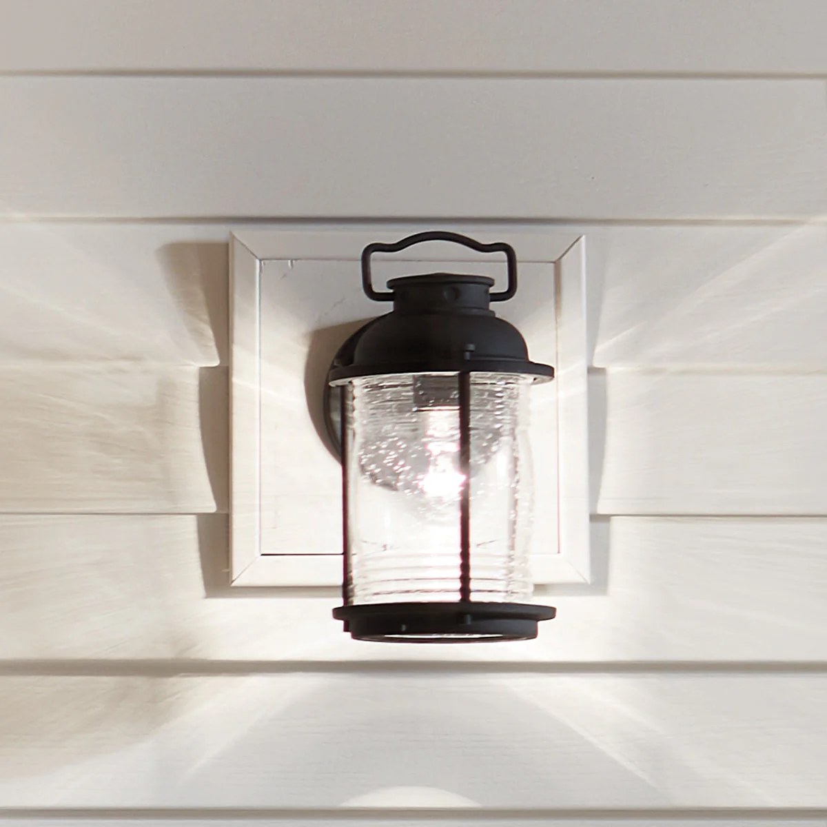Ashland Bay Small/Medium/Large Wall Lantern - Weathered Zinc/Burnished Bronze Finish - Image 2