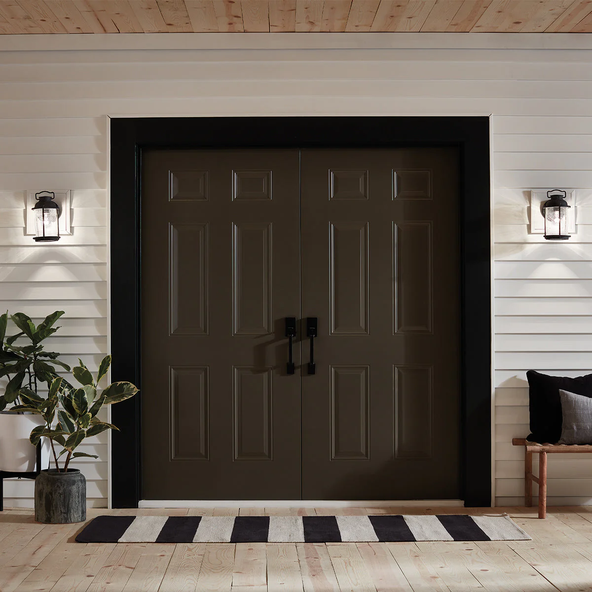 Ashland Bay Small/Medium/Large Wall Lantern - Weathered Zinc/Burnished Bronze Finish - Image 6