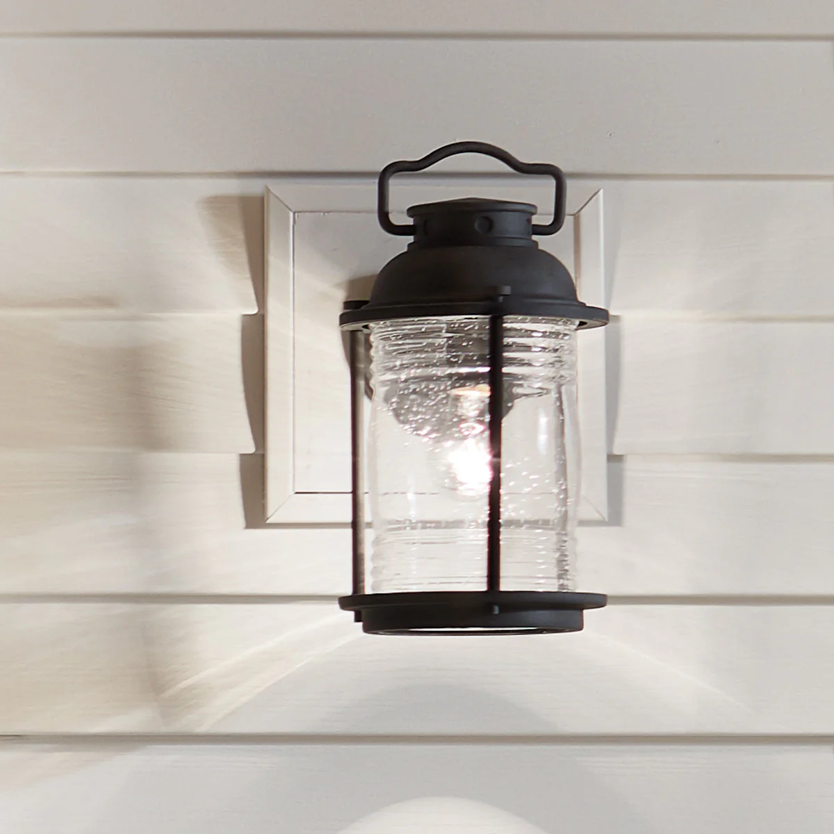 Ashland Bay Small/Medium/Large Wall Lantern - Weathered Zinc/Burnished Bronze Finish - Image 8