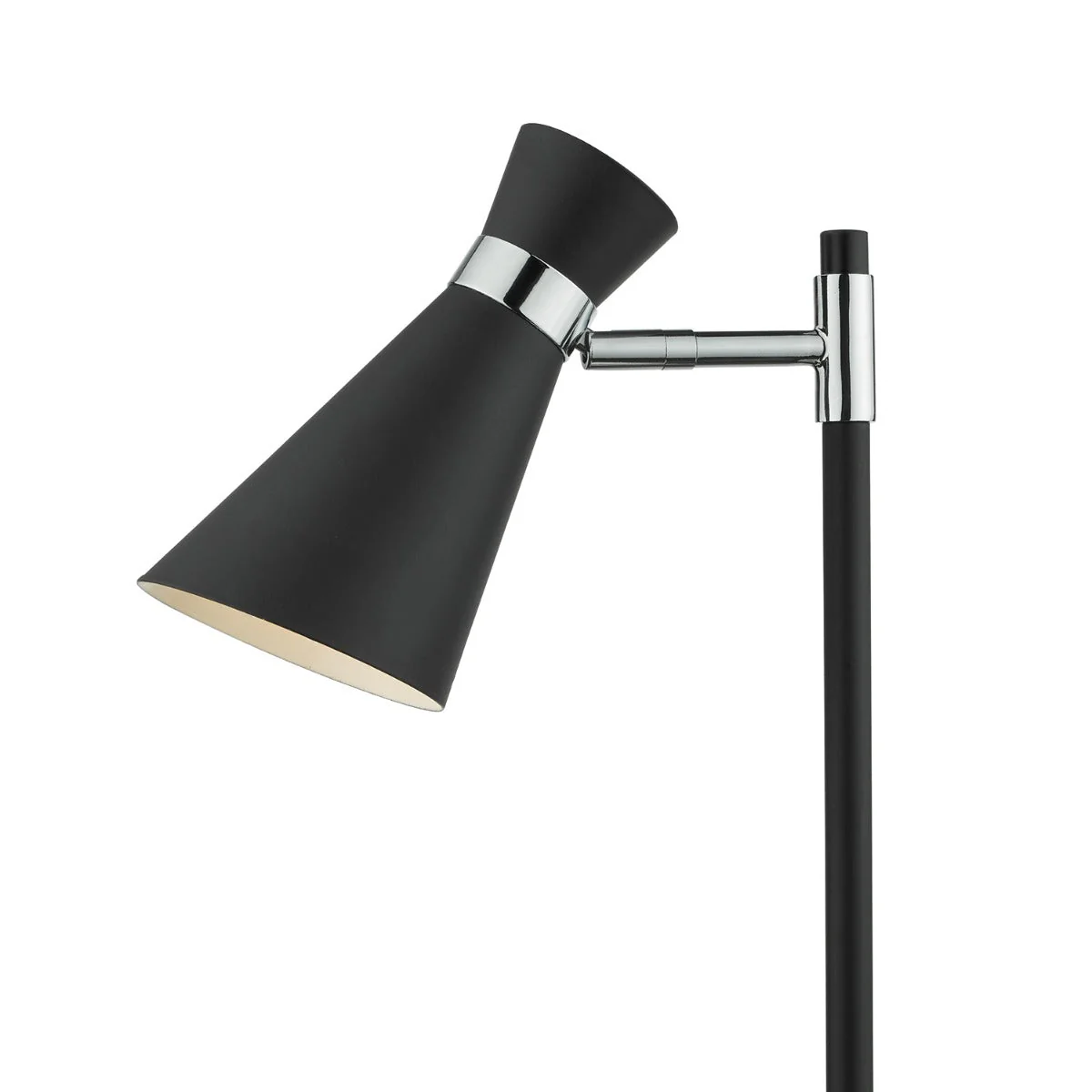 Ashworth Table Lamp Matt Black & Polished Chrome E14 - Image 2