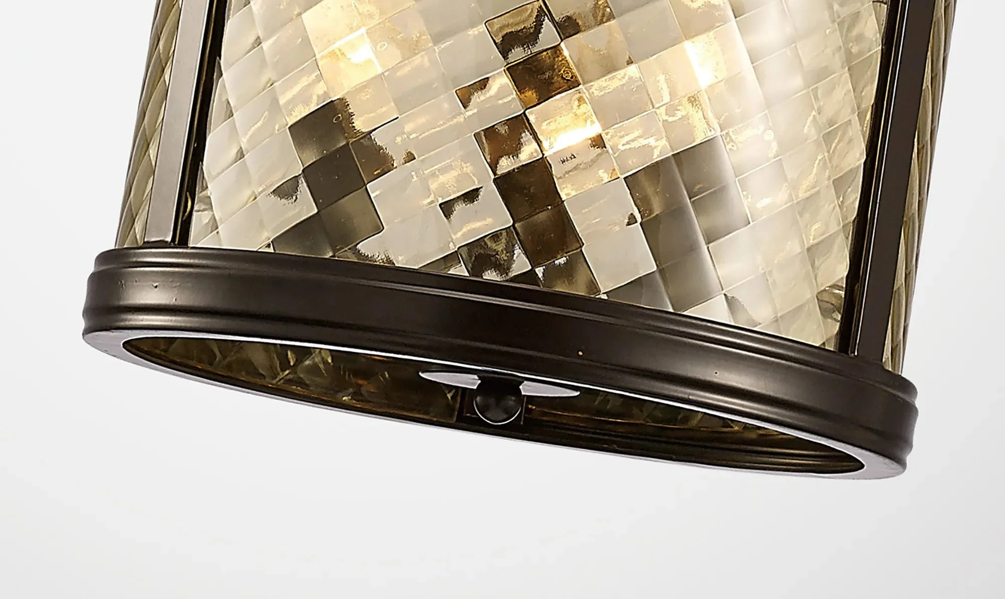 Asia Pendant Semi Flush 3/4 Light- Oiled Bronze/Clear Glass - Image 4