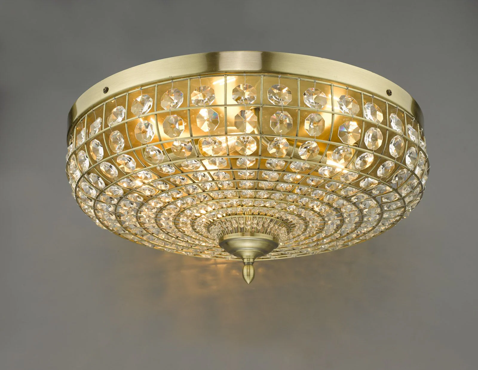 Asmara 5 Light Flush Antique Brass Crystal - Image 6