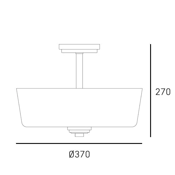 Aspen 3Lt Semi Flush Fitting - Black/Brass - Image 4