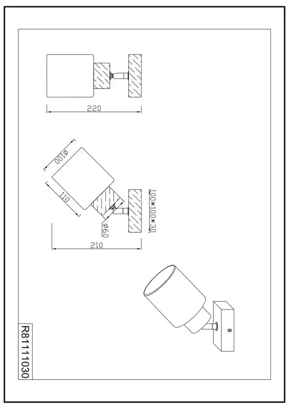 Assam Wall/Ceiling Spotlight - Wood Finish - Image 6