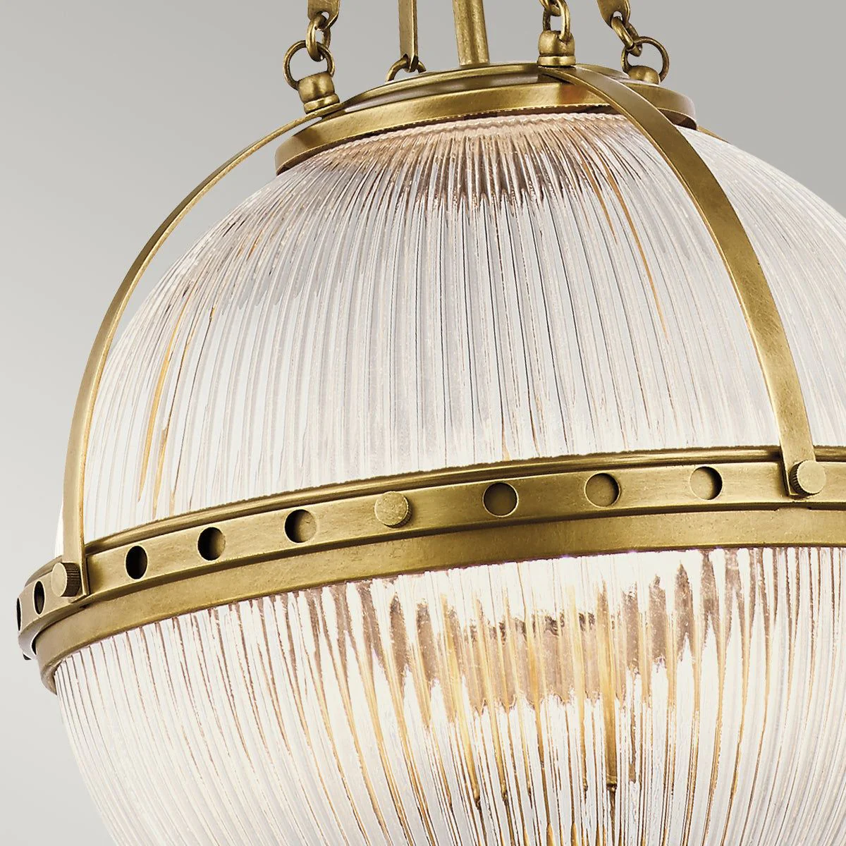 Aster 3Lt  Centre Ceiling Light - Natural Brass/Polished Nickel Finish - Image 2