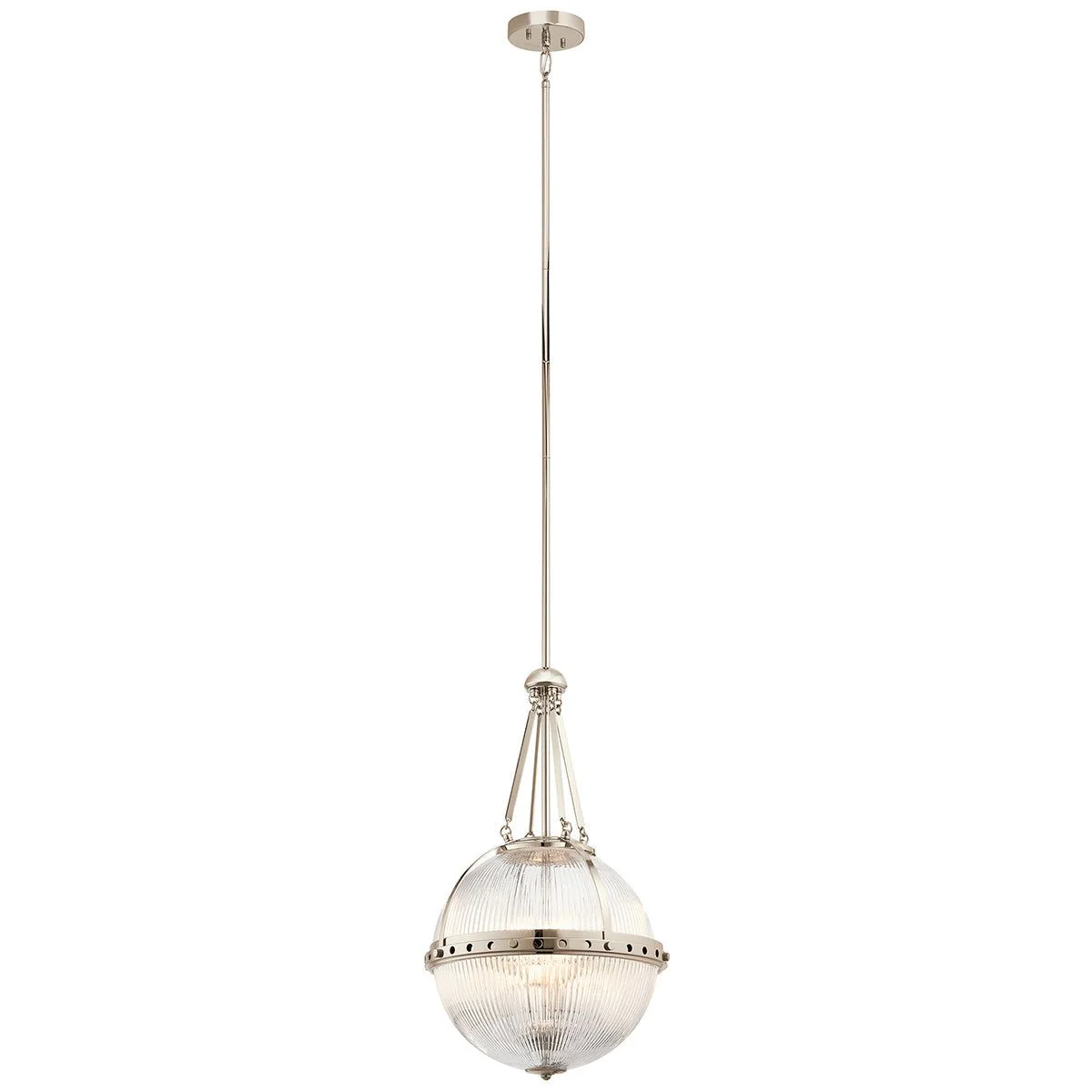 Aster 3Lt  Centre Ceiling Light - Natural Brass/Polished Nickel Finish - Image 4