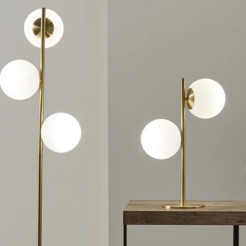 Asterope White Orb and Gold Metal Table Lamp - Image 2