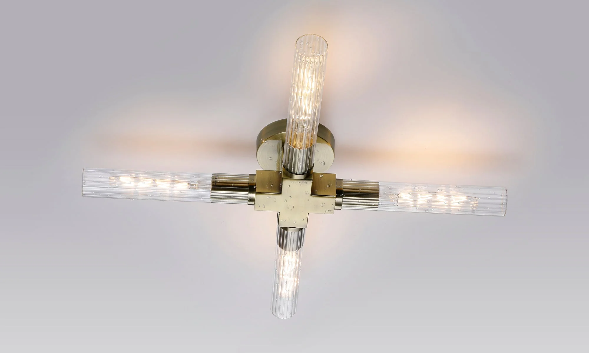 Asti 2/4 Light Ceiling, E27, IP44, Antique Brass/Satin Nickel/Satin Black Finish - Image 2