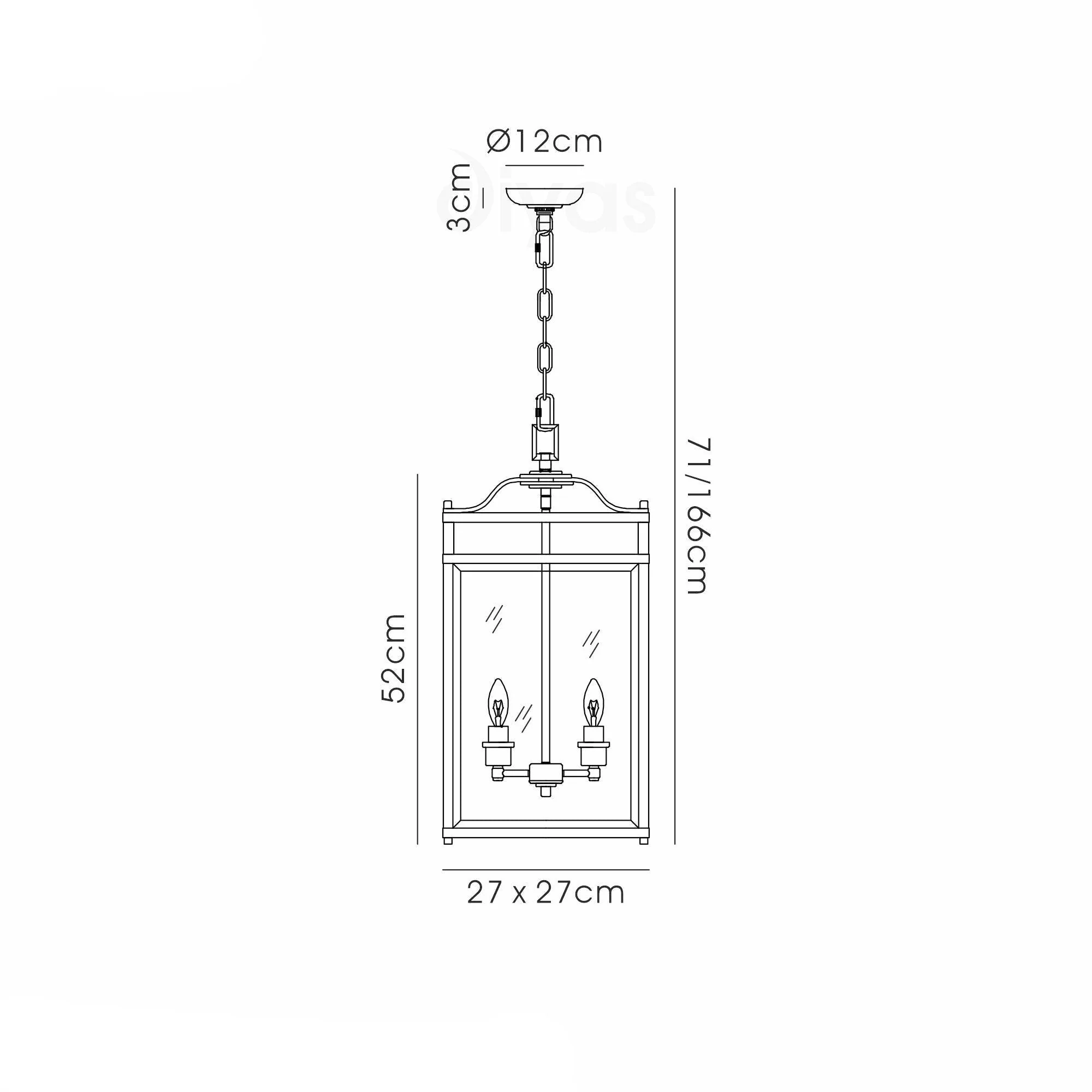 Aston Square Pendant 3,4,6 Light E14 Polished Chrome/Glass - Image 3