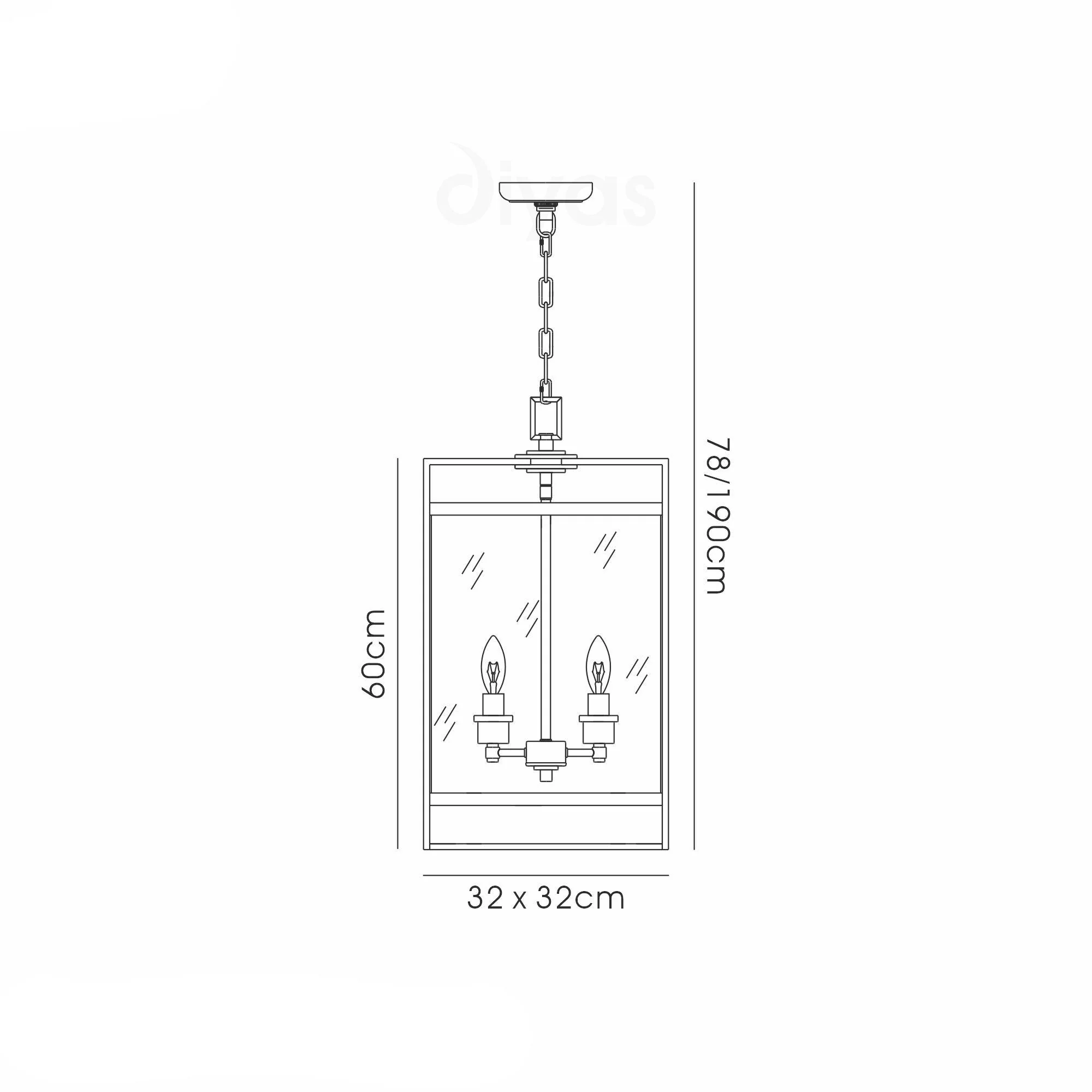 Aston Square Pendant 3,4,6 Light E14 Polished Chrome/Glass - Image 6