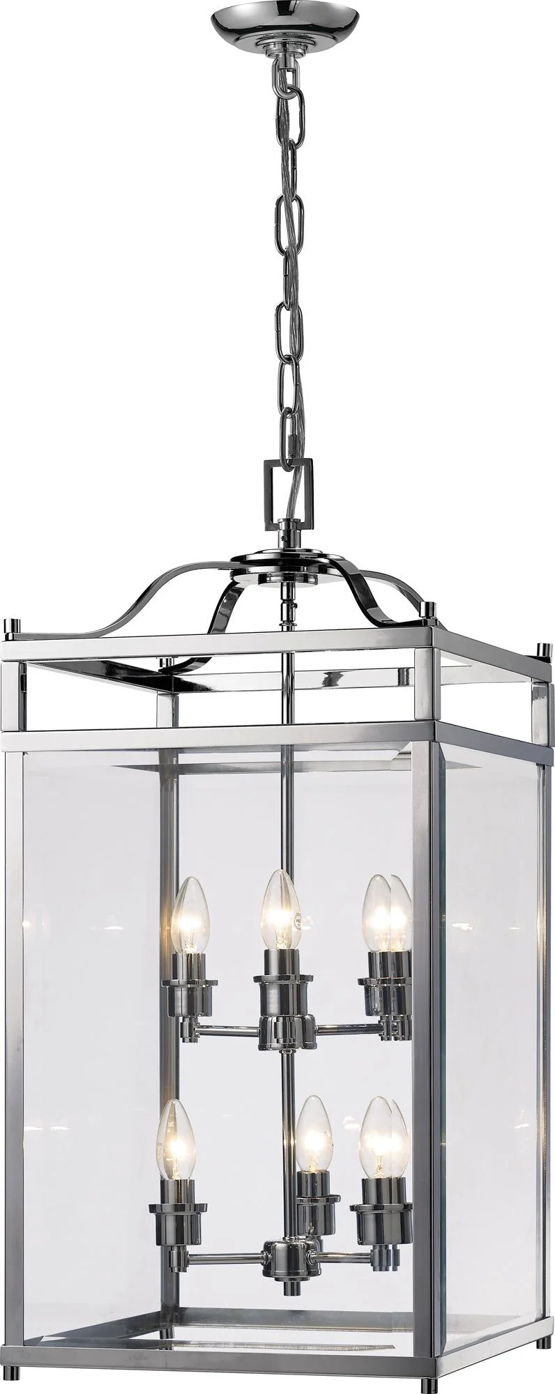 Aston Square Pendant 3,4,6 Light E14 Polished Chrome/Glass - Image 7