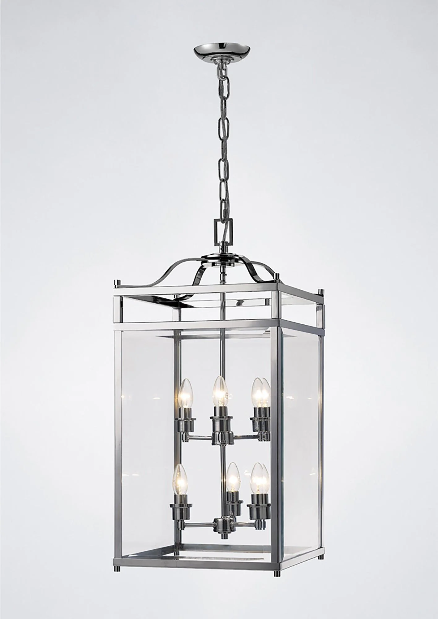 Aston Square Pendant 3,4,6 Light E14 Polished Chrome/Glass - Image 8