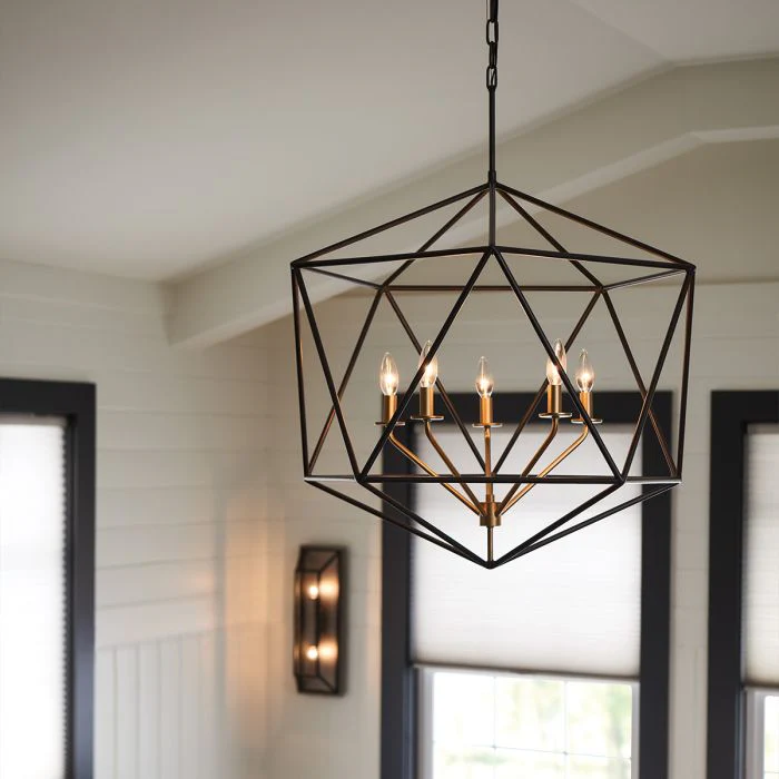 Astrid 3/5 Light Pendant Chandelier - Matte Bronze and Deluxe Gold - Image 6