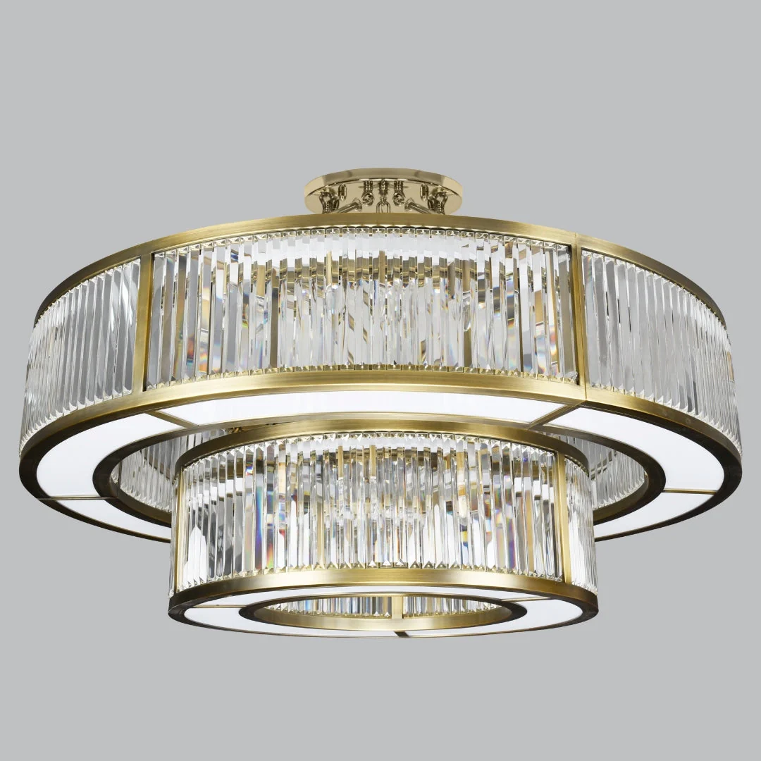 Garnet Nickel/Antique Brass Chandelier E14 - Image 2