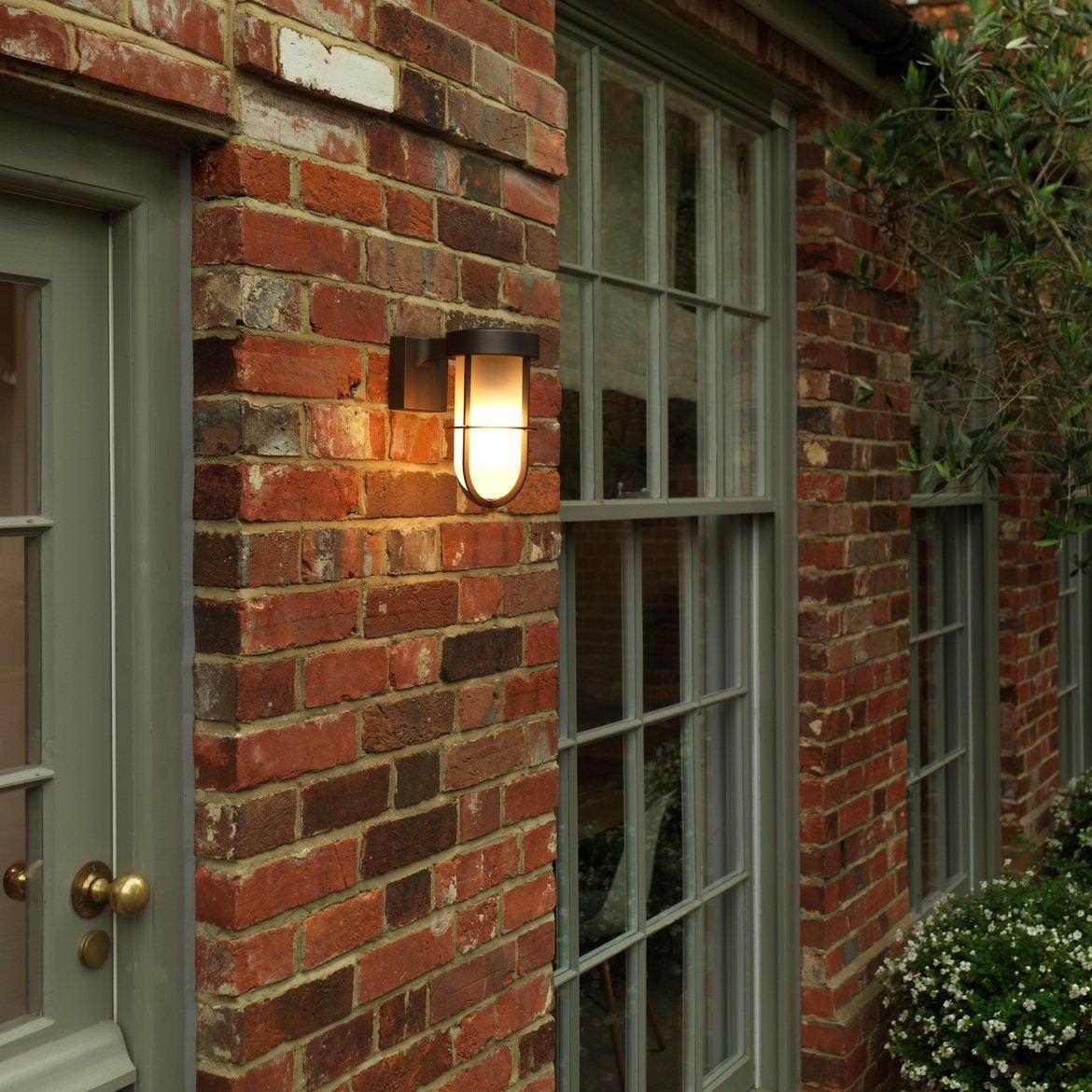 Cabin Wall Light IP44 - Frosted / Antique Brass - Image 2