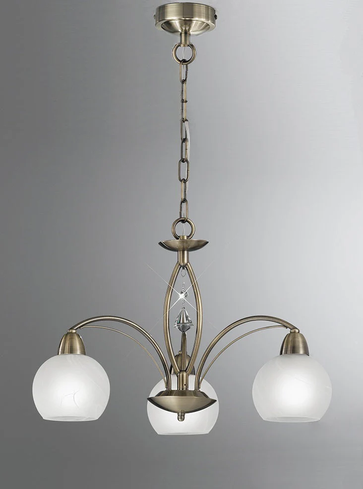 Athena 3/5Lt Chandelier/Flush Light - Satin Nickel/Bronze Finish - Image 2