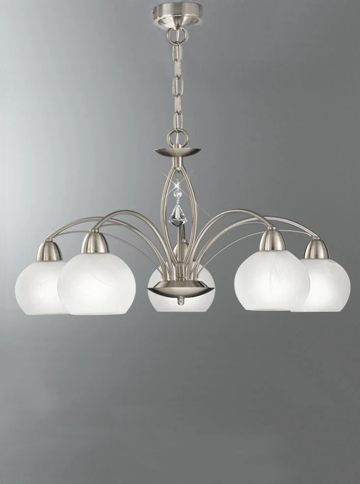 Athena 3/5Lt Chandelier/Flush Light - Satin Nickel/Bronze Finish - Image 3